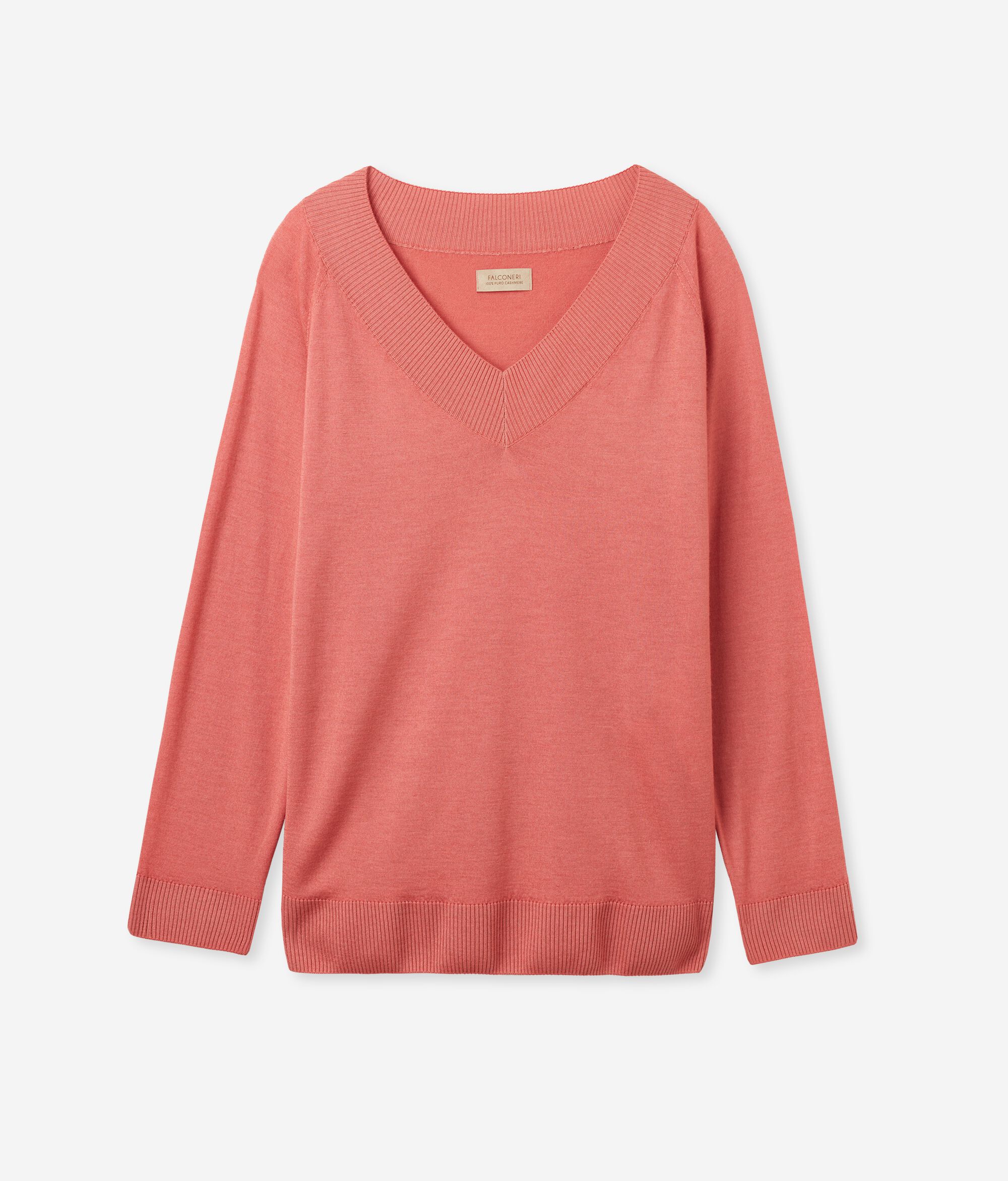 Camisola com Decote em V em Ultrafine Cashmere