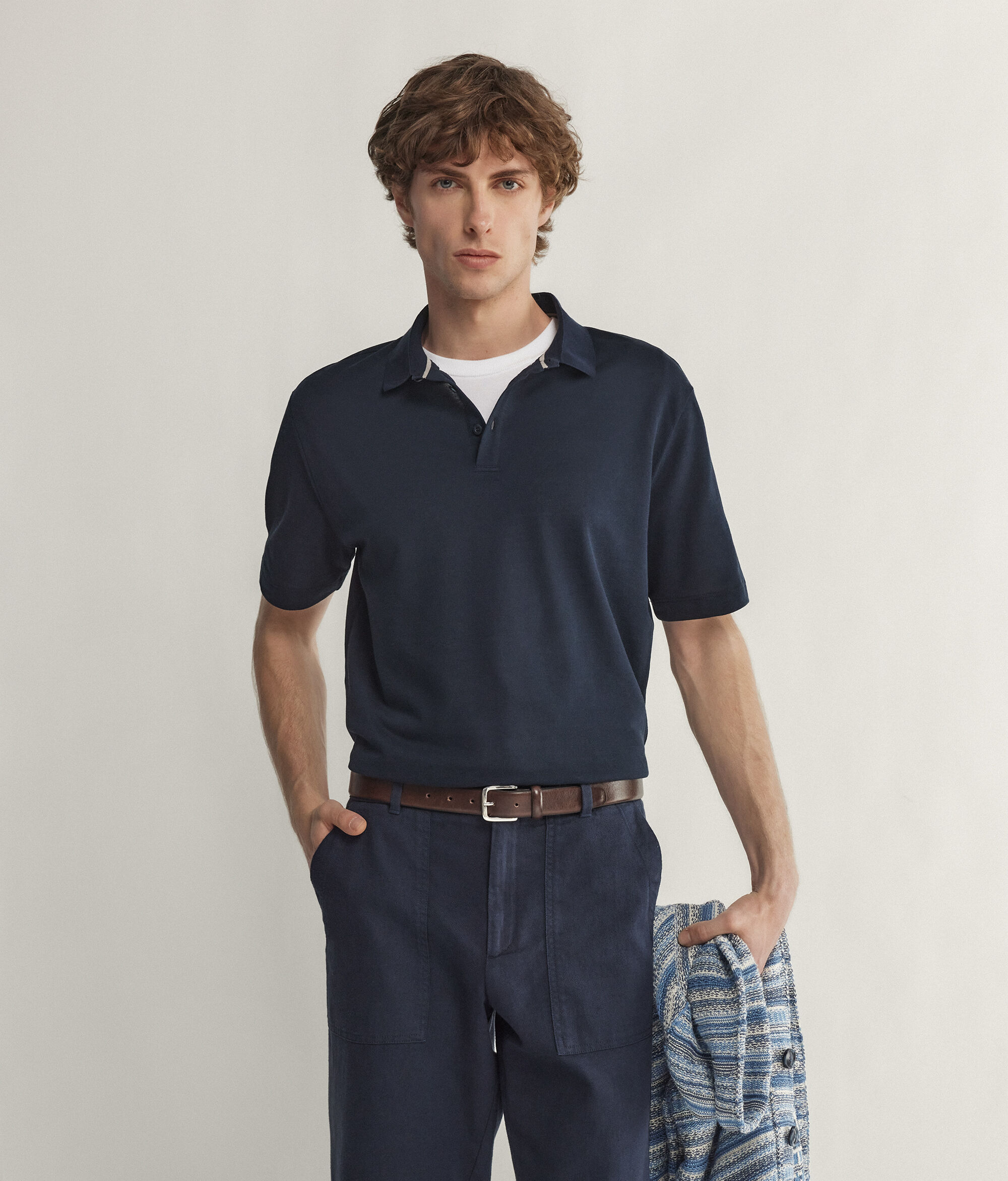 コットン＆シルクピケ ショートスリーブ ポロシャツ | Falconeri 