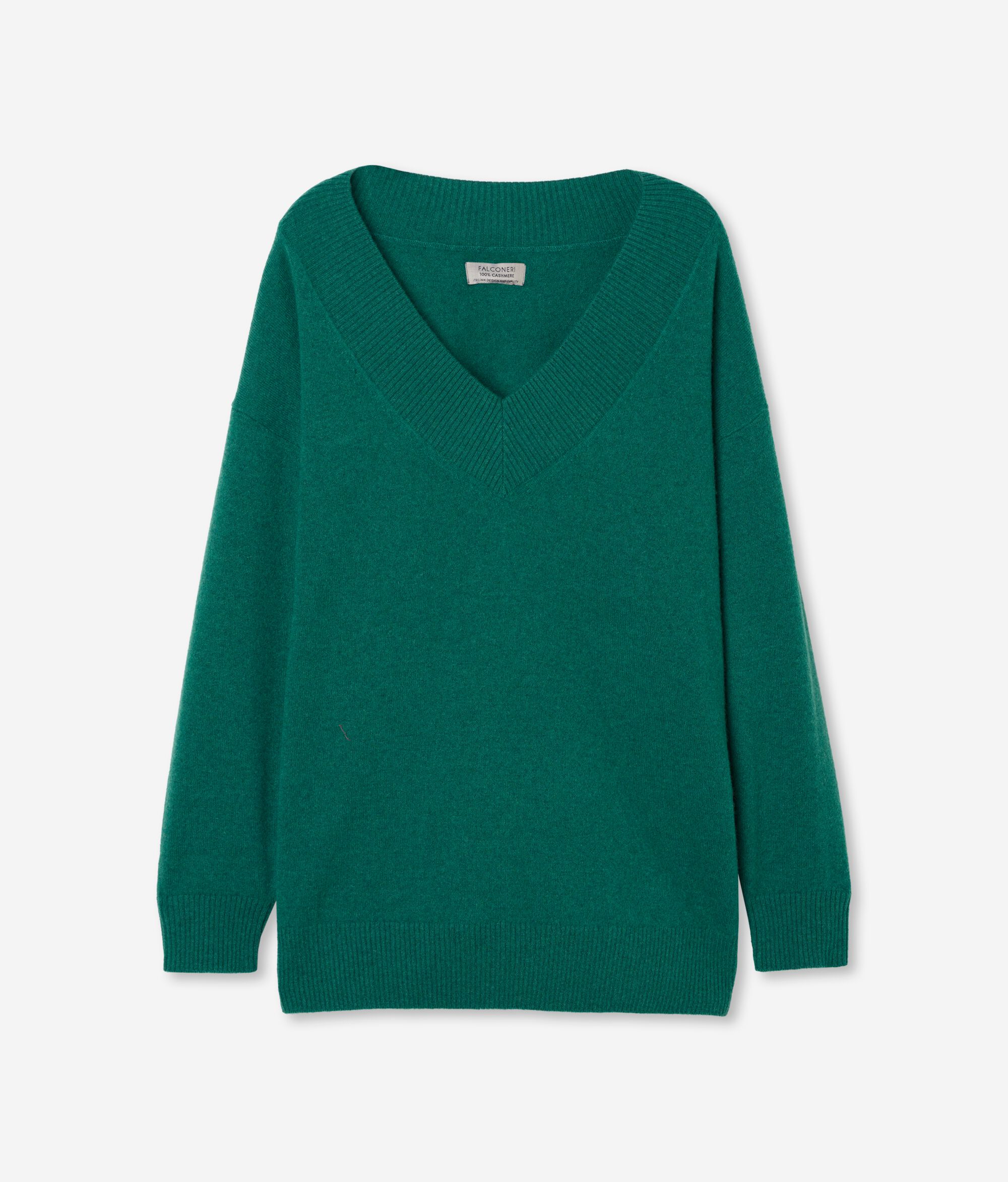 Maxi-Pullover aus Kaschmir Ultrasoft mit V-Ausschnitt