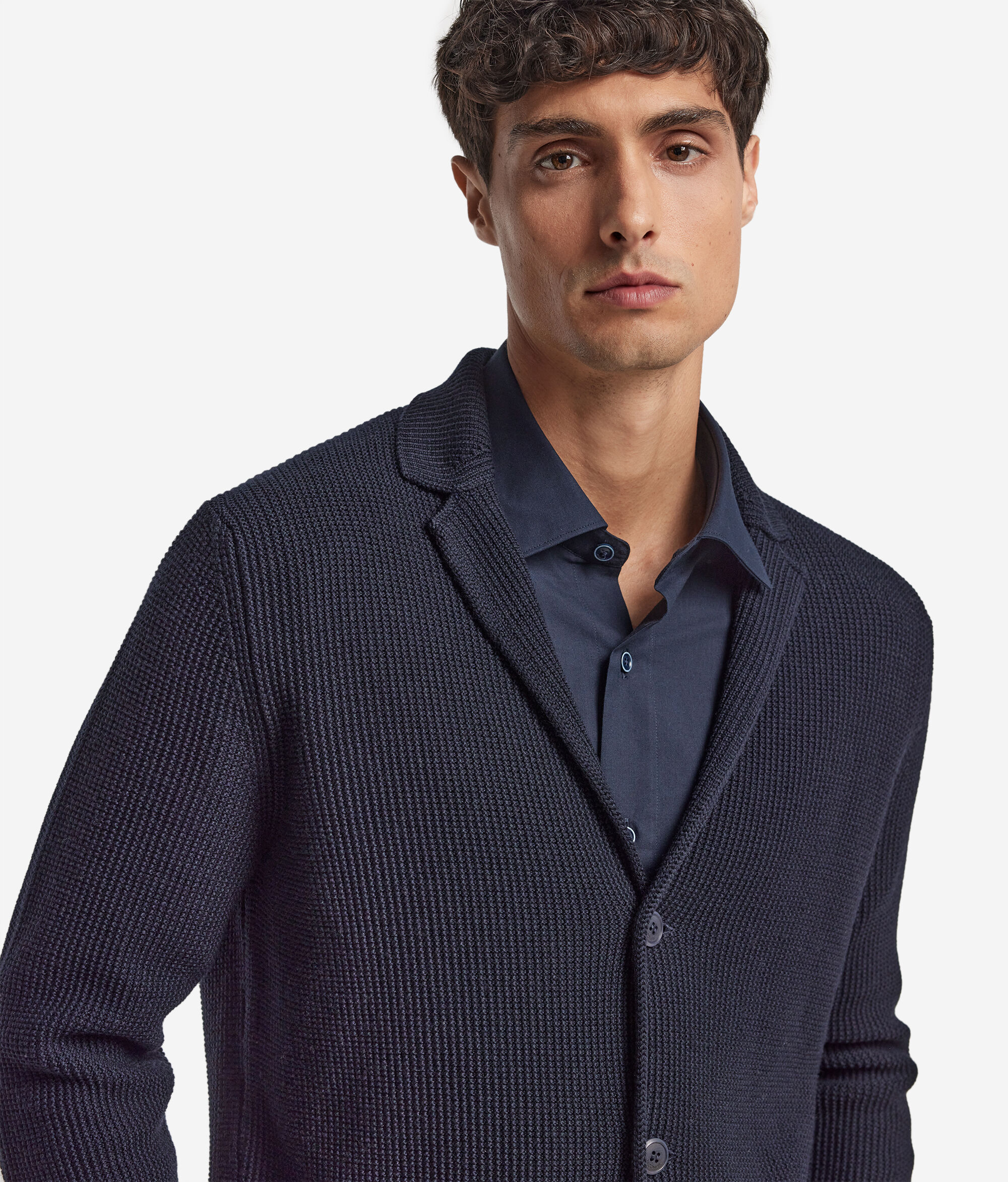 Veste en laine au point de riz