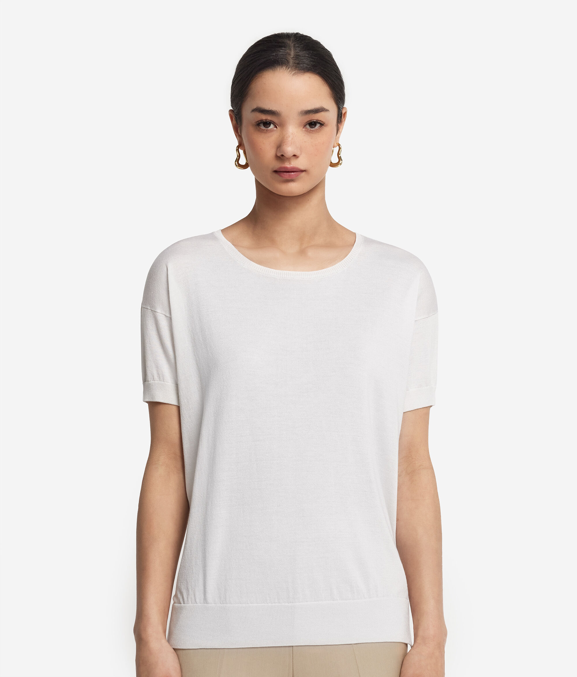 Silk and Cotton Round-Neck Jumper