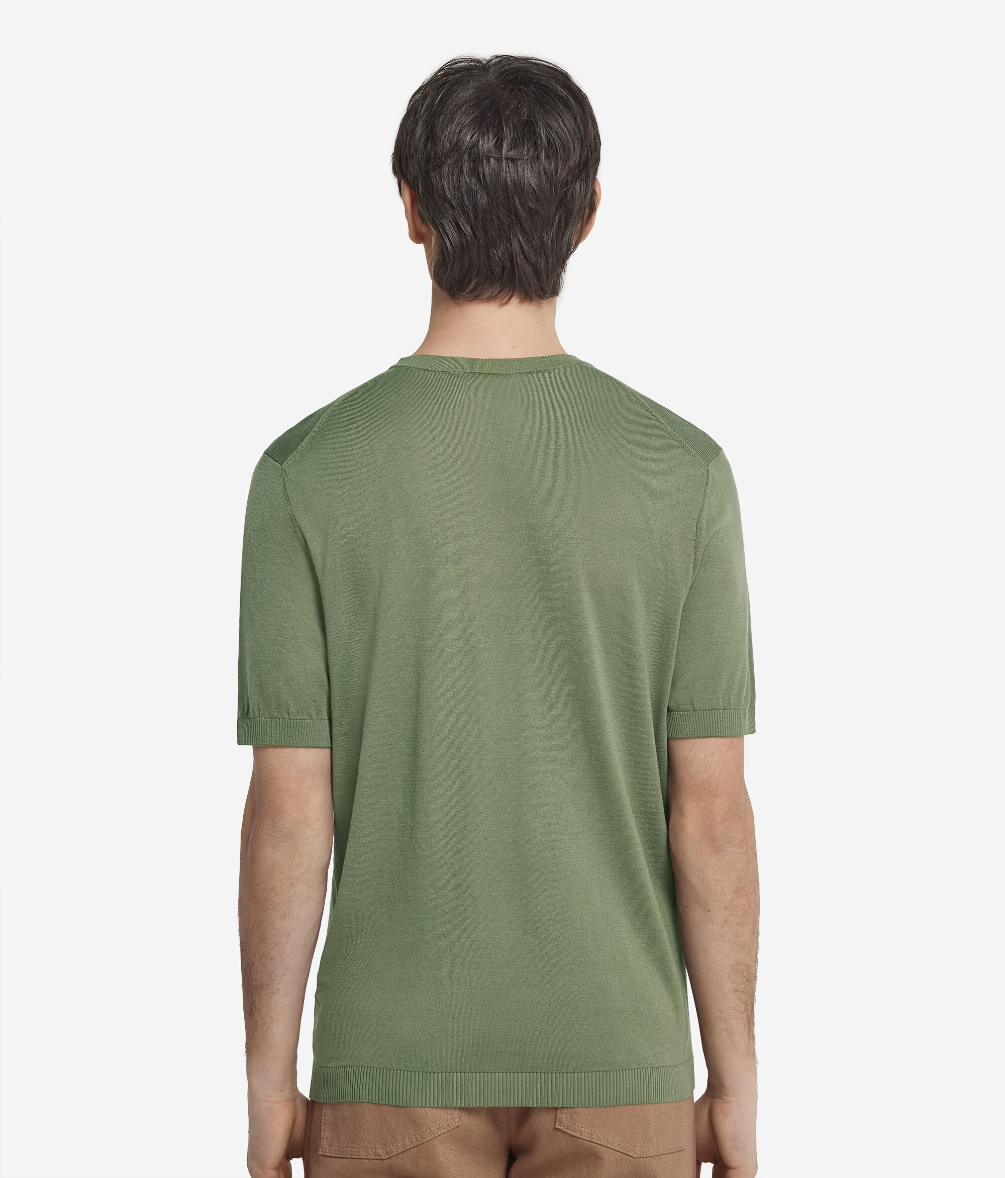 T-shirt à manches courtes en soie et coton