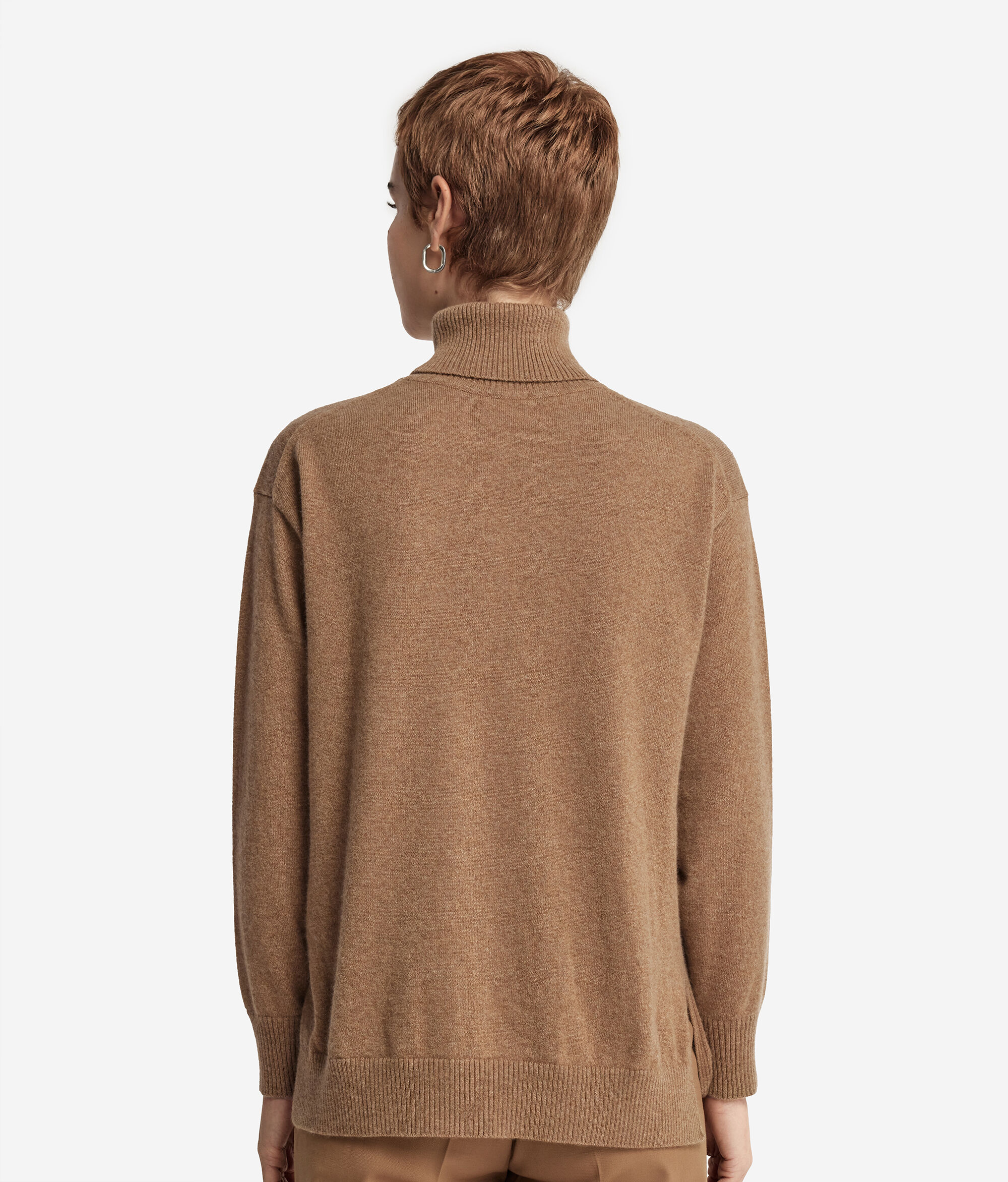 Jersey de cuello vuelto con strass de cashmere