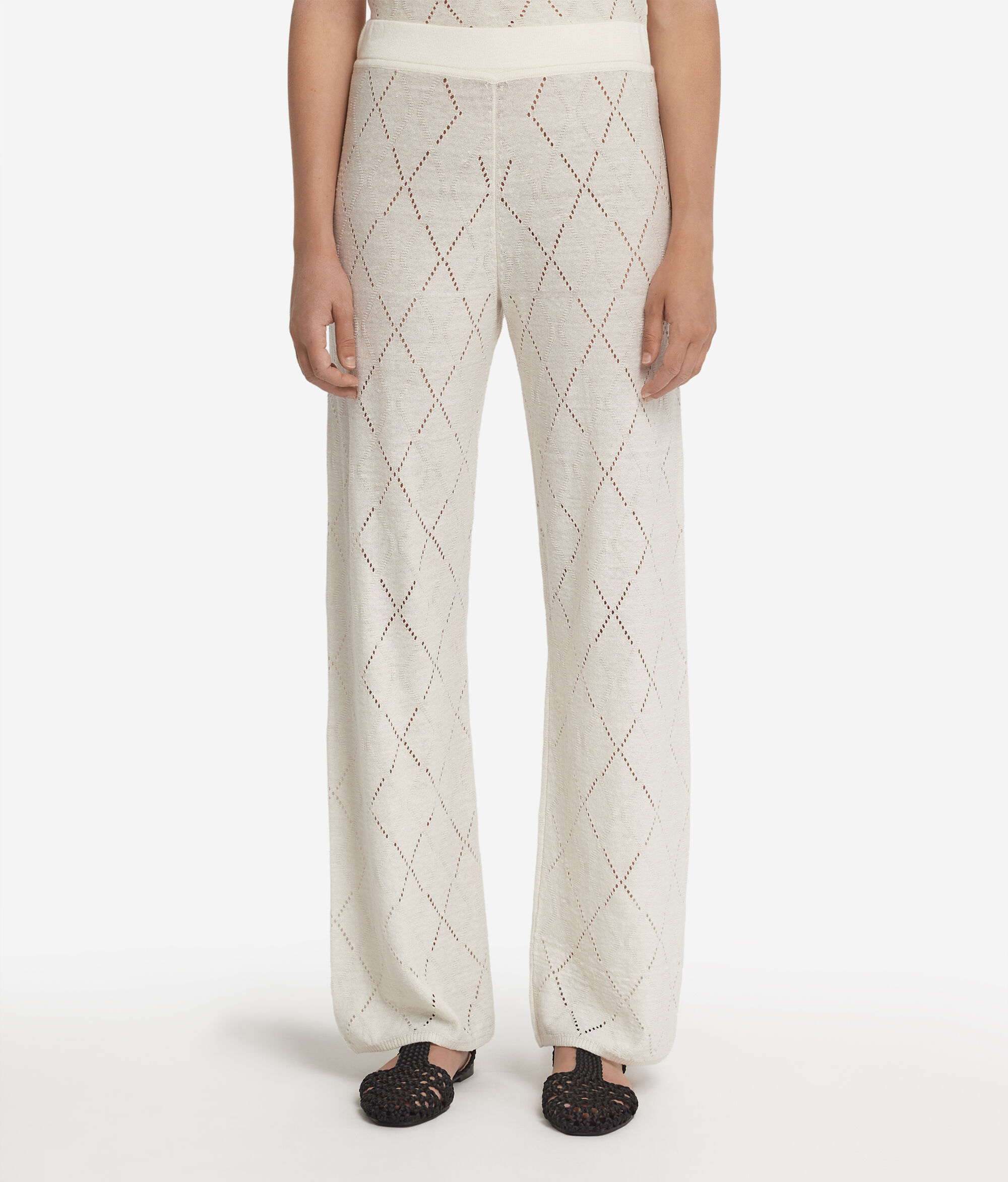 Pantalon large à losanges
