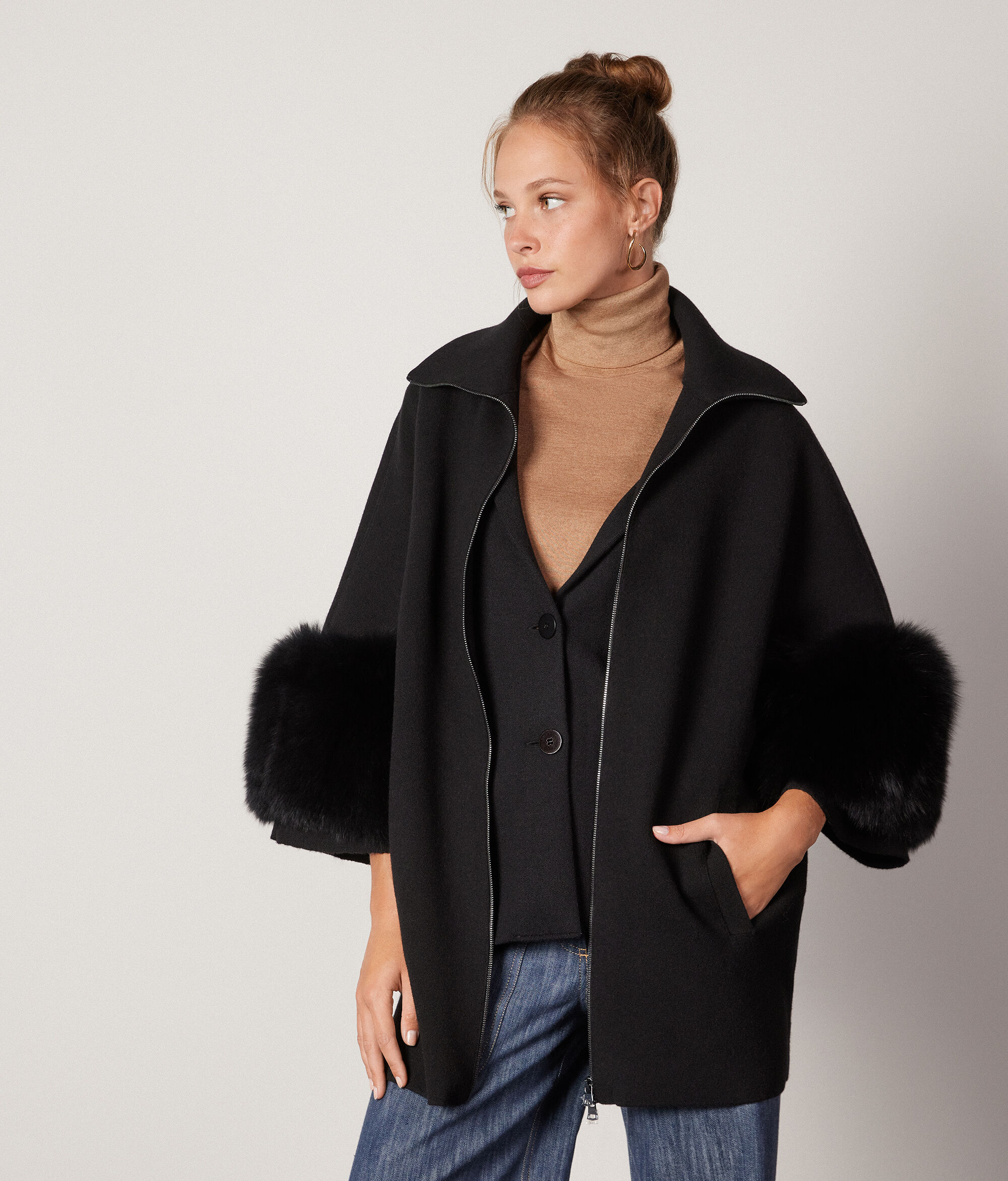 Casaco Quimono em Ultrasoft Cashmere