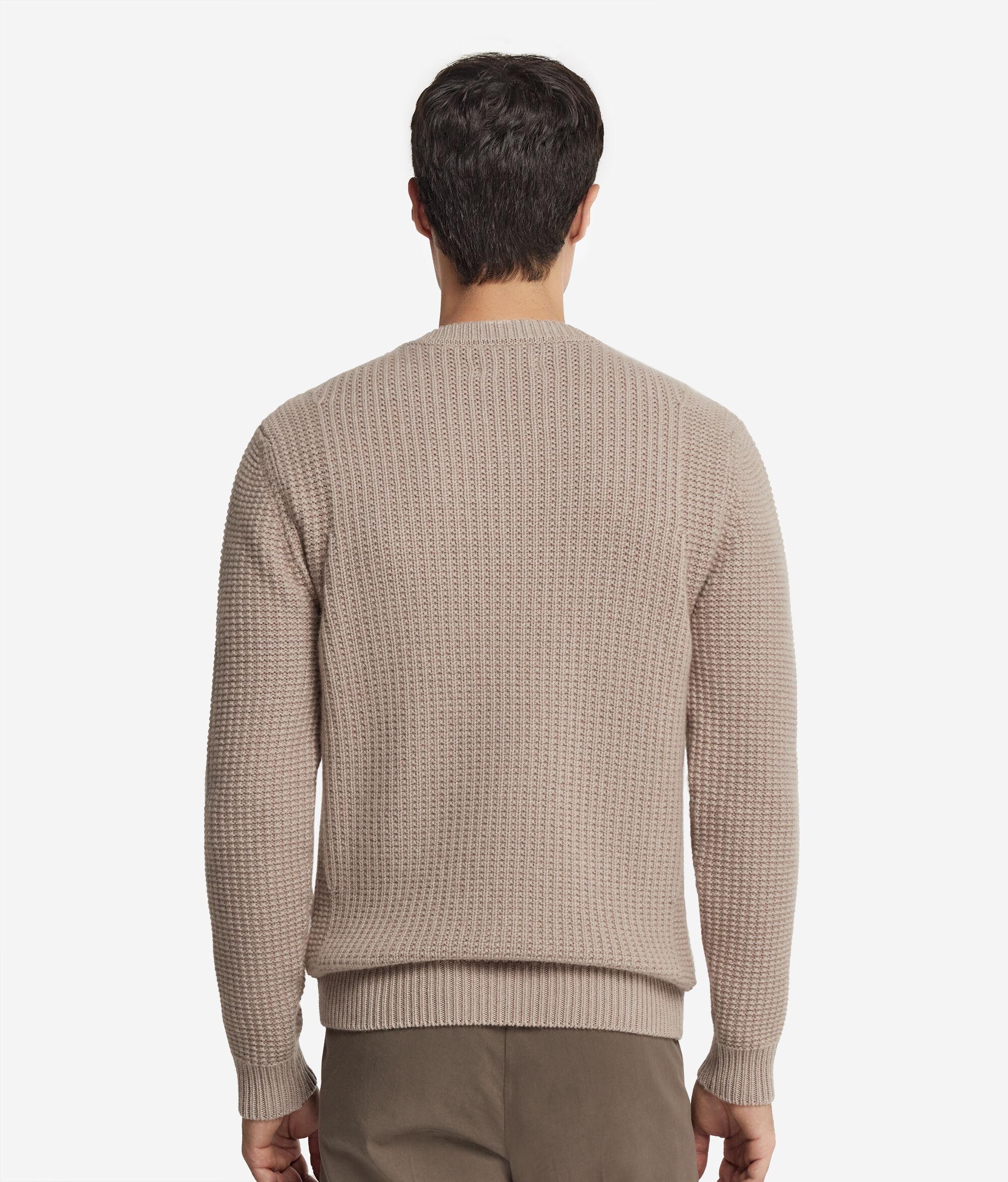 Rundhalspullover aus Kaschmir Ultrasoft mit Rippenmotiv