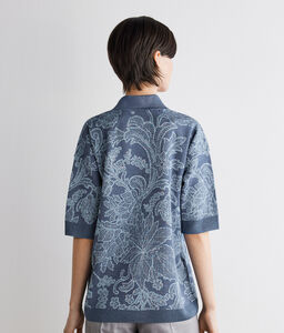 Polo jacquard botanico - LIGHT_BLUE