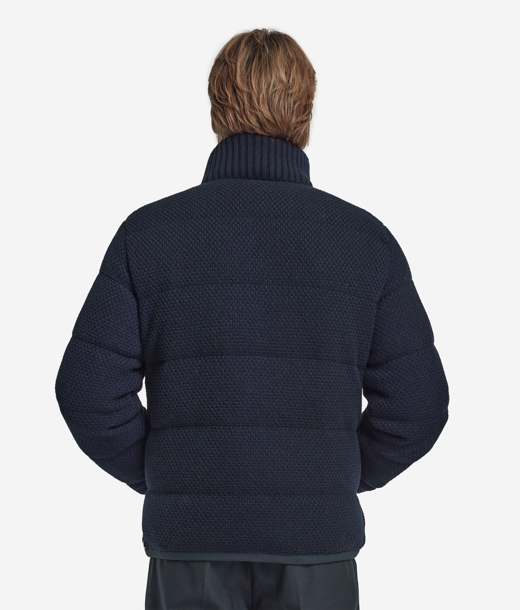 Двусторонний пуховик из кашемира и шерсти