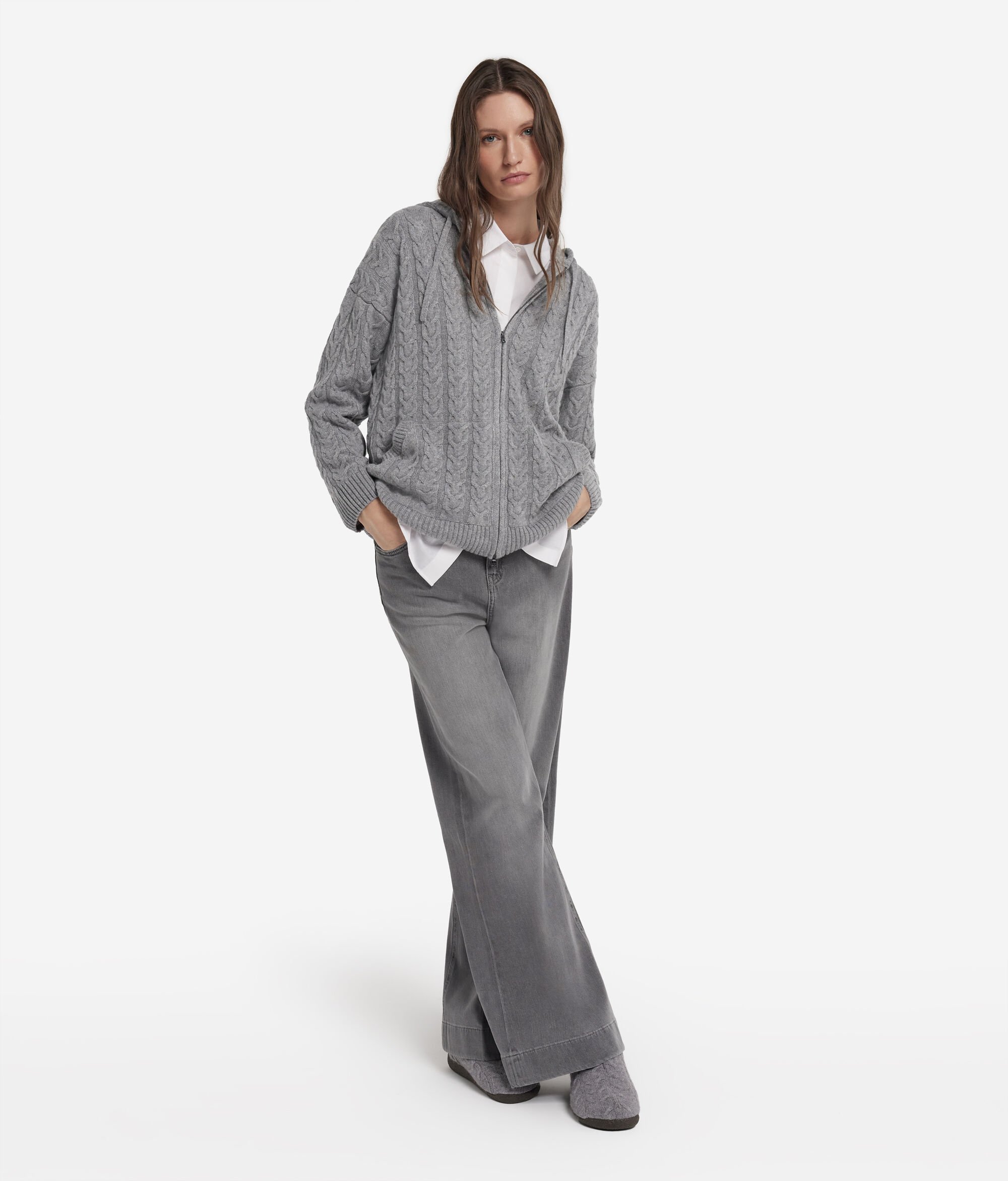 Sweatshirt en cachemire ultra-doux torsadé