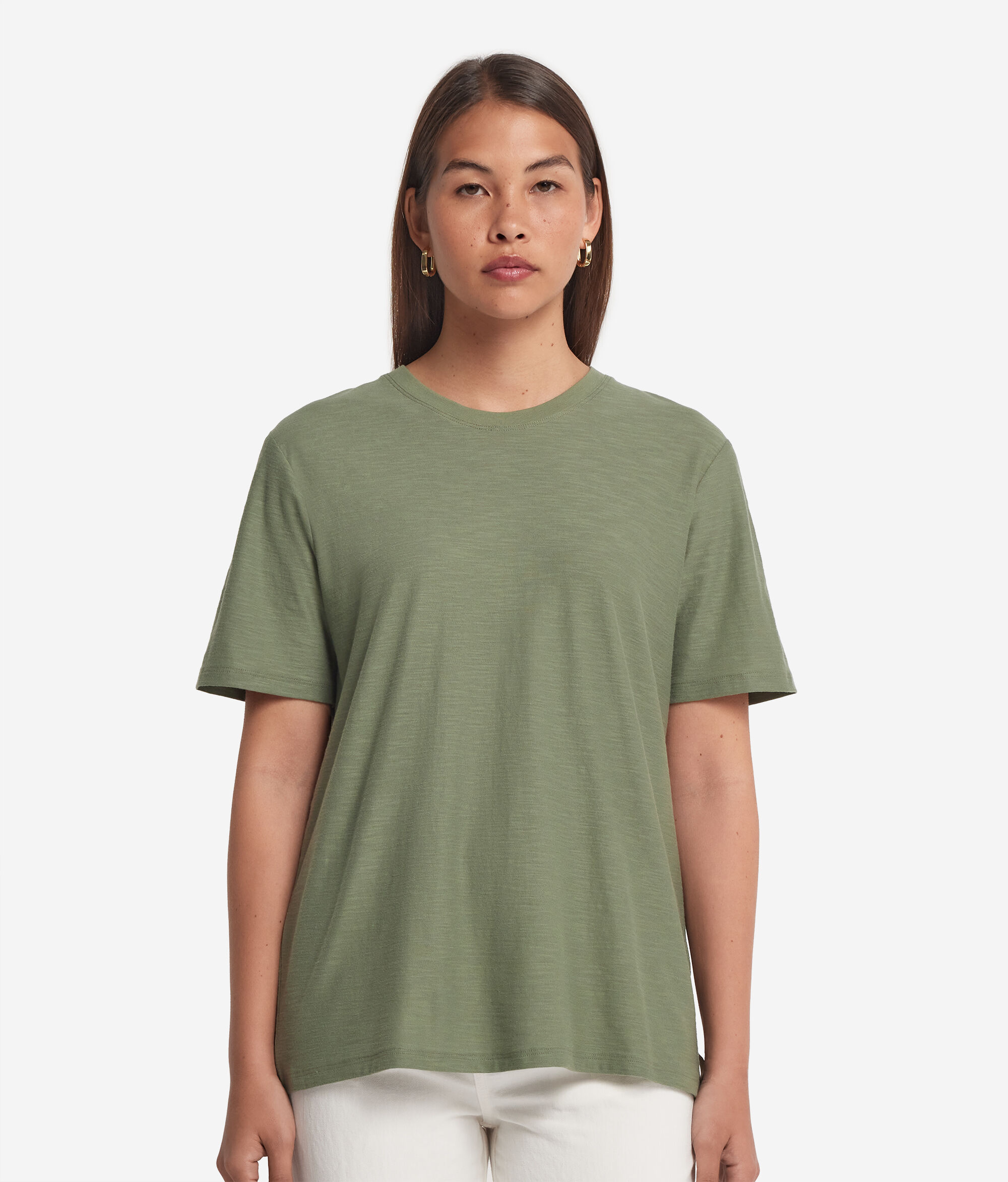 Cotton Crewneck T-Shirt with Short Sleeves