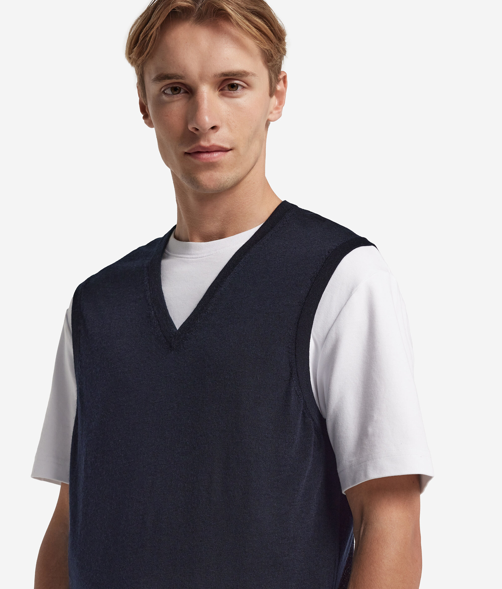 Gilet Scollo a V in Cashmere Ultrafine