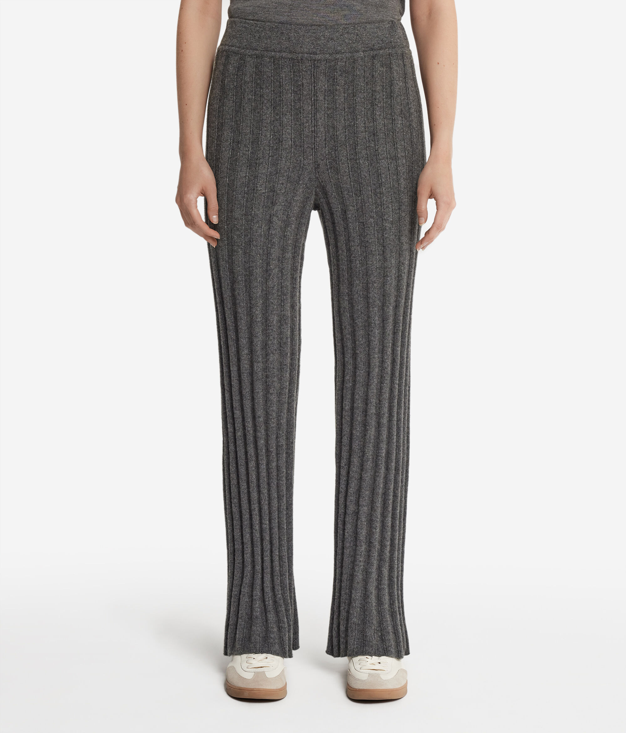 Παντελόνι Palazzo από Cashmere με Πλέξη Λάστιχο
