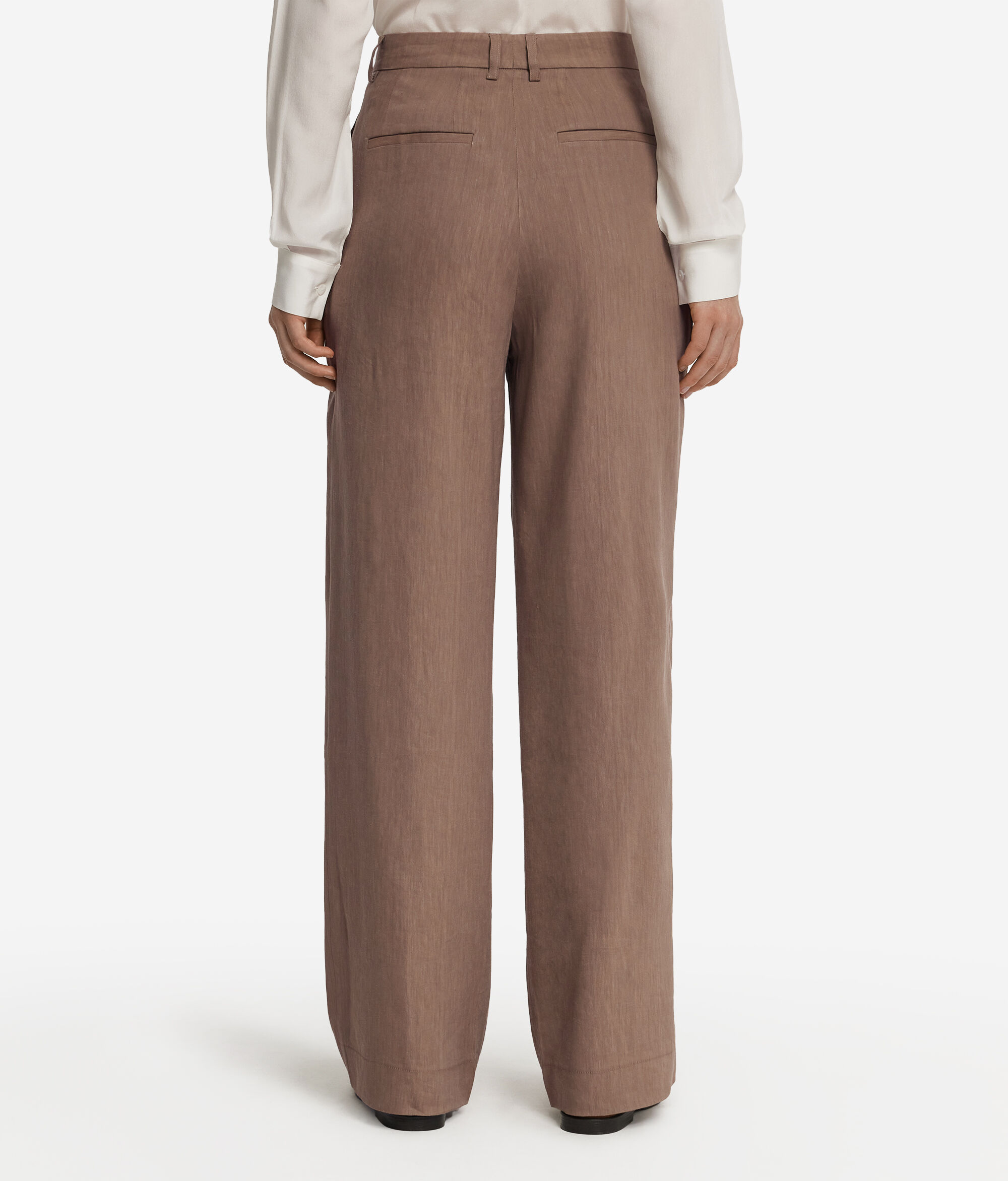 Pantalone palazzo in lino viscosa
