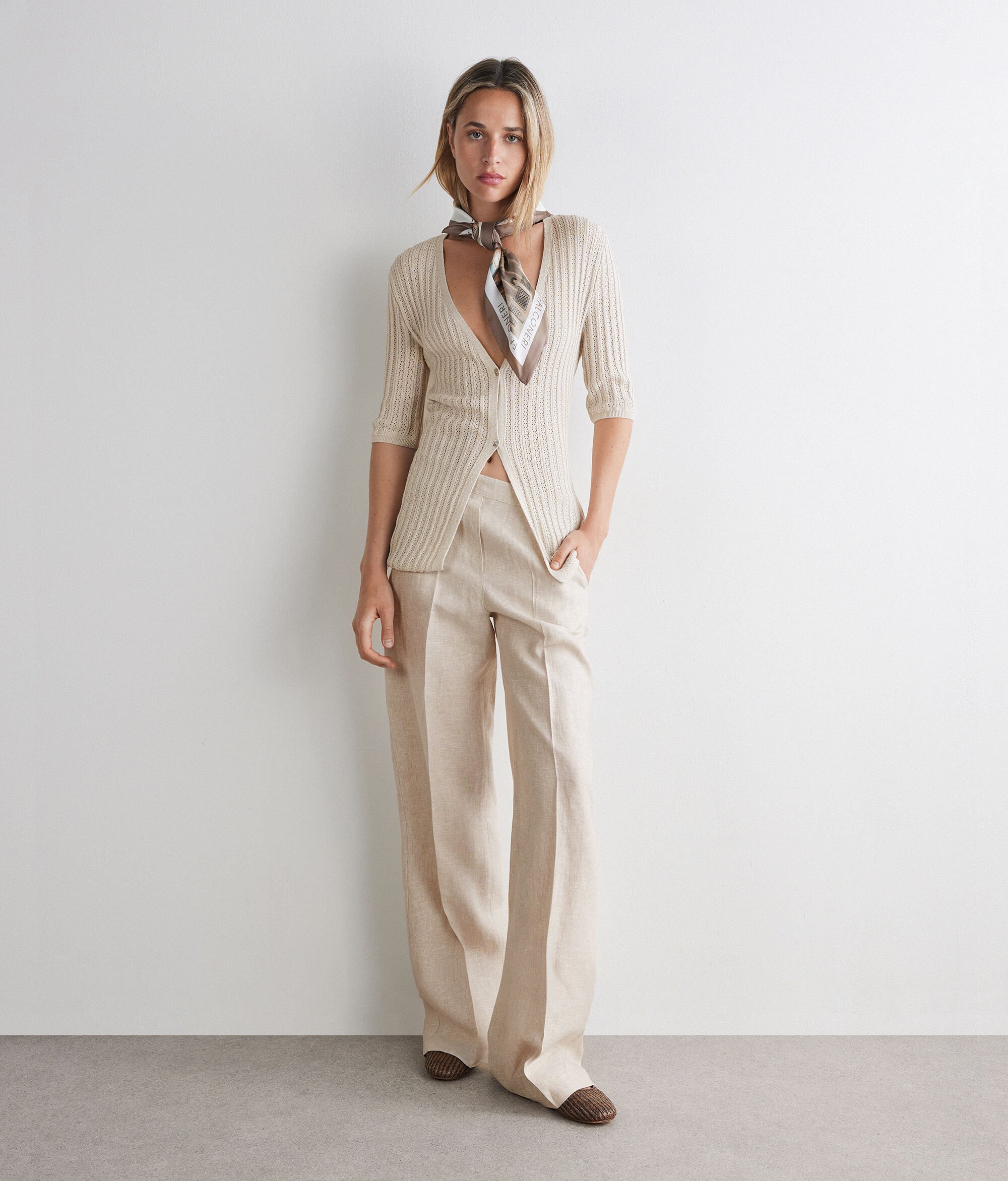 Ribbed lamé cardigan