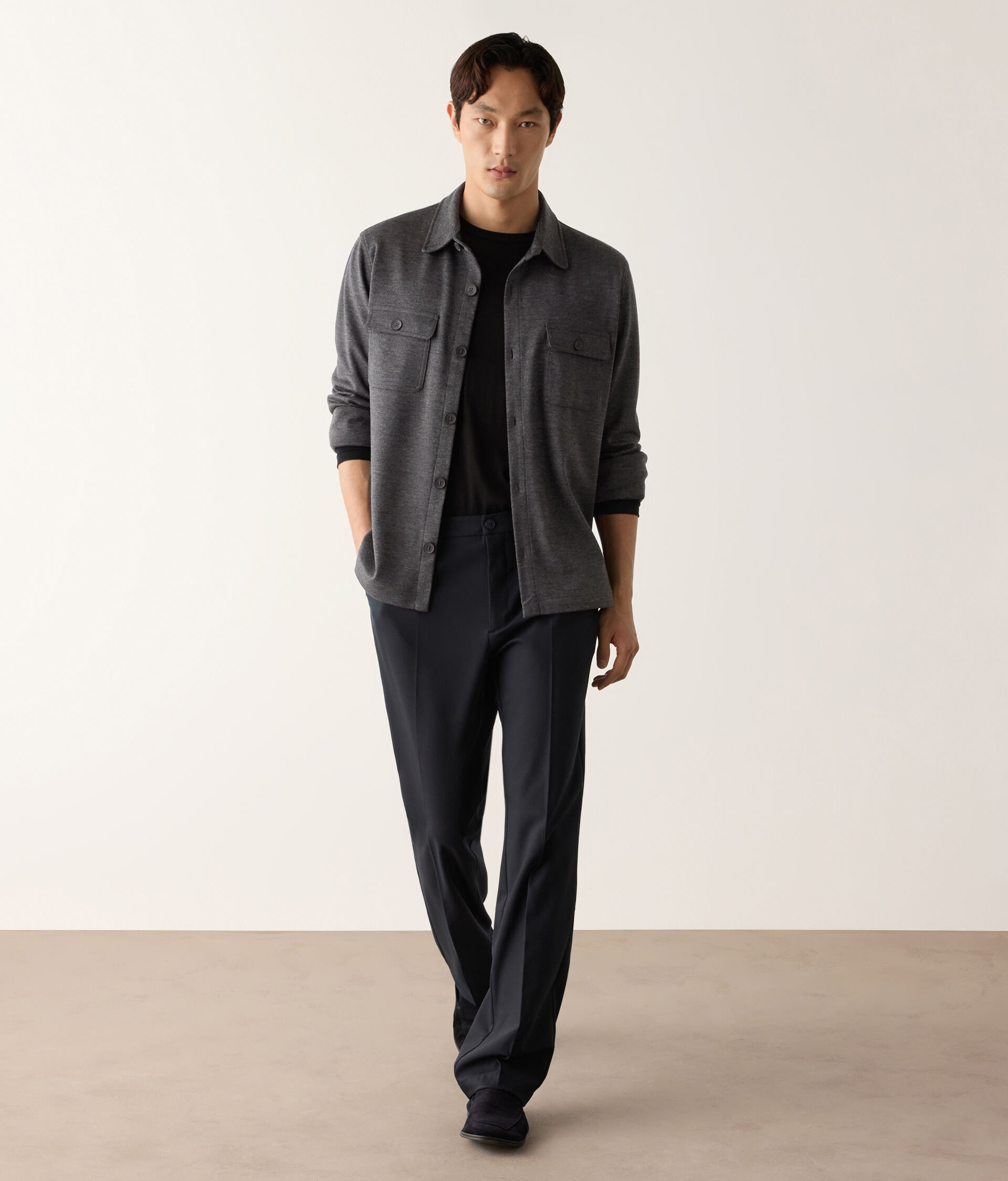 Wool jersey overshirt