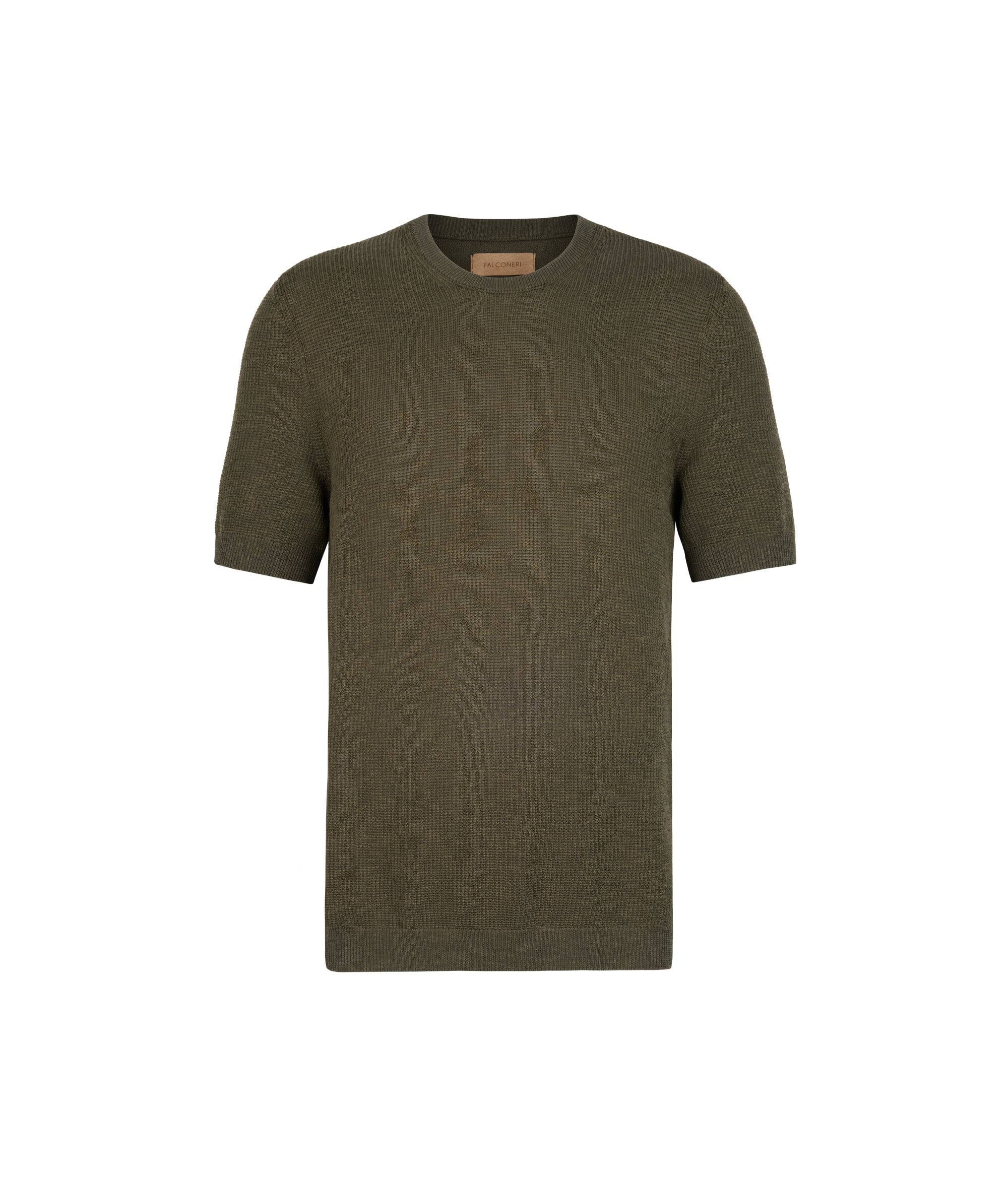 T-Shirt aus Baumwolle mit Waffelmuster