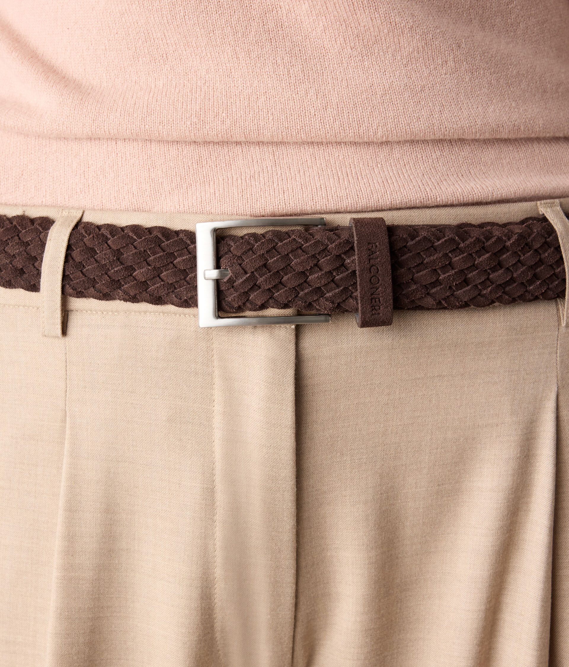 Cable-knit belt