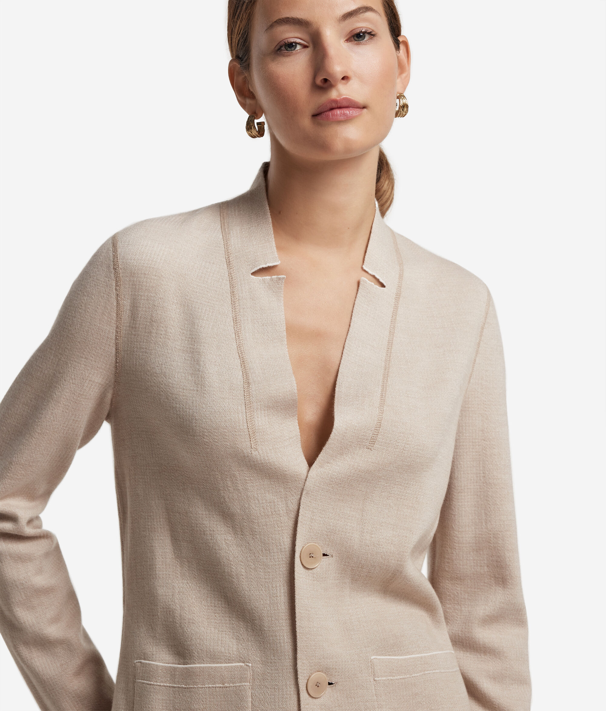 Двусторонний жакет из ультратонкого кашемира и хлопка
