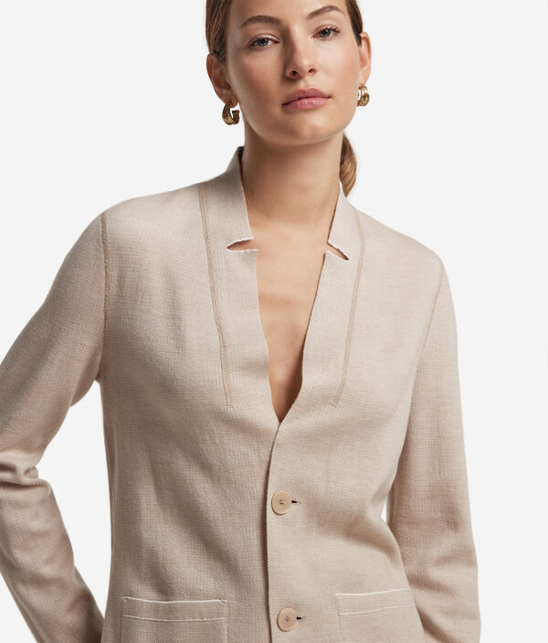 Двусторонний жакет из ультратонкого кашемира и хлопка