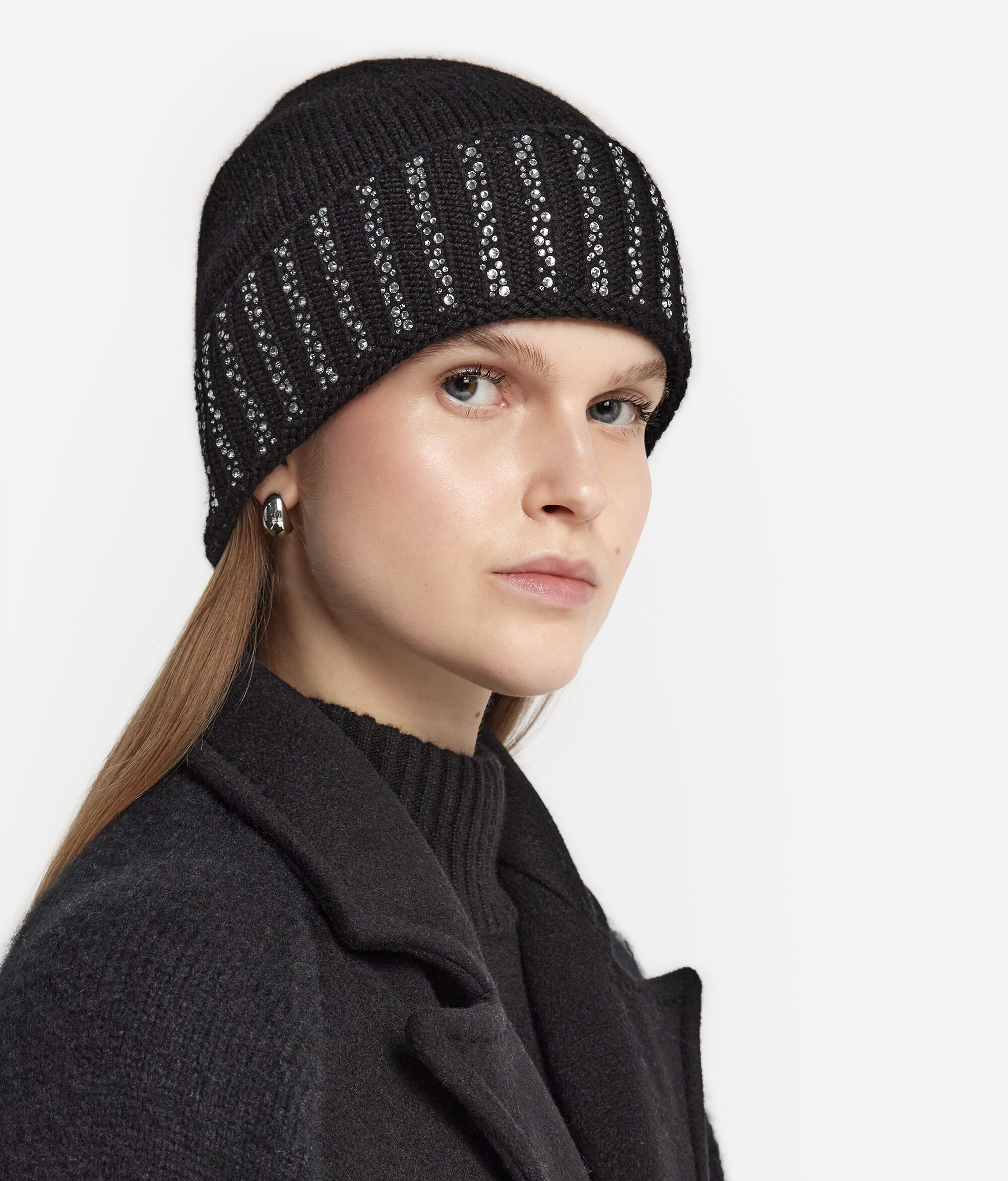 Gorro con strass de cashmere