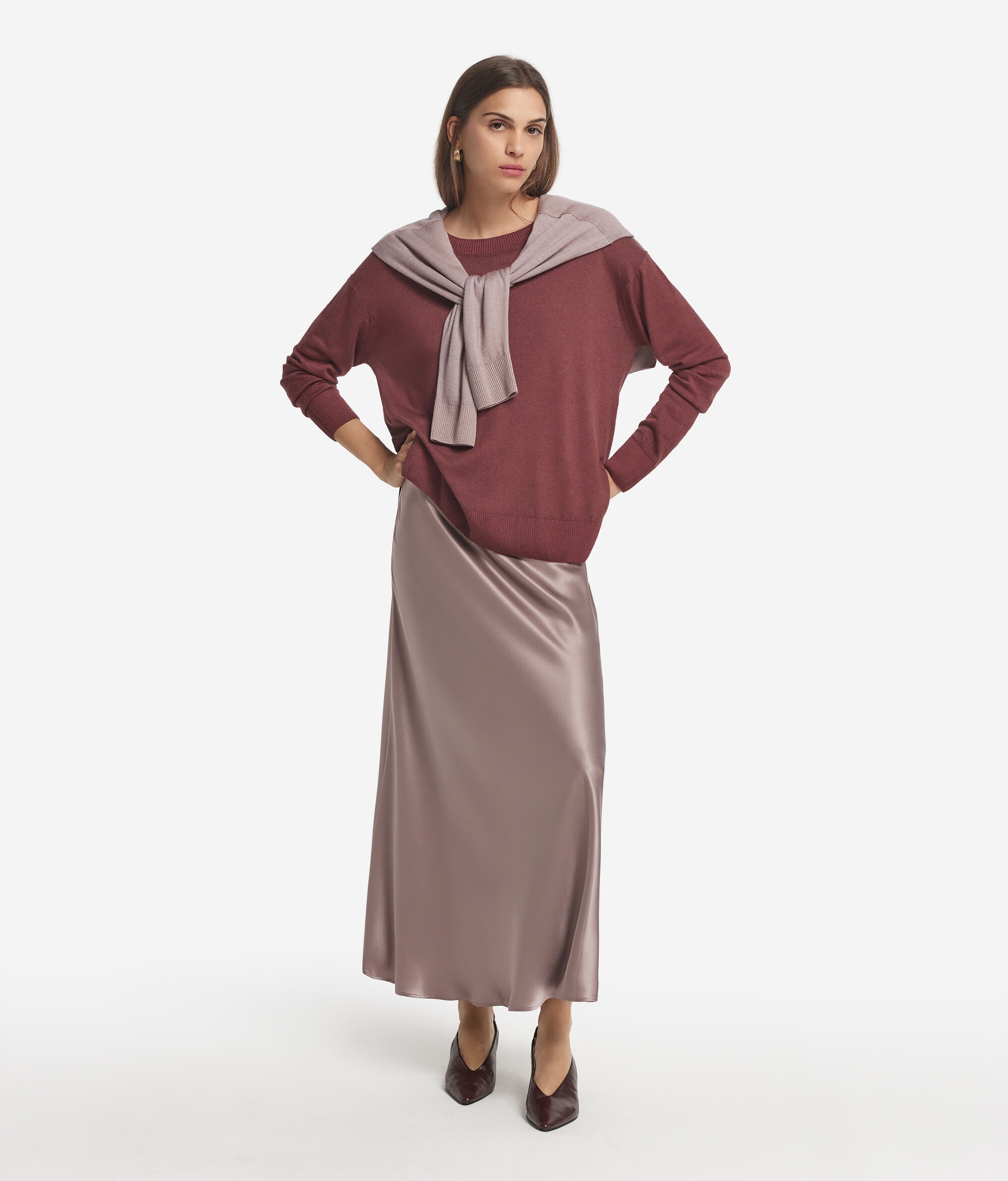 Jupe en satin de soie