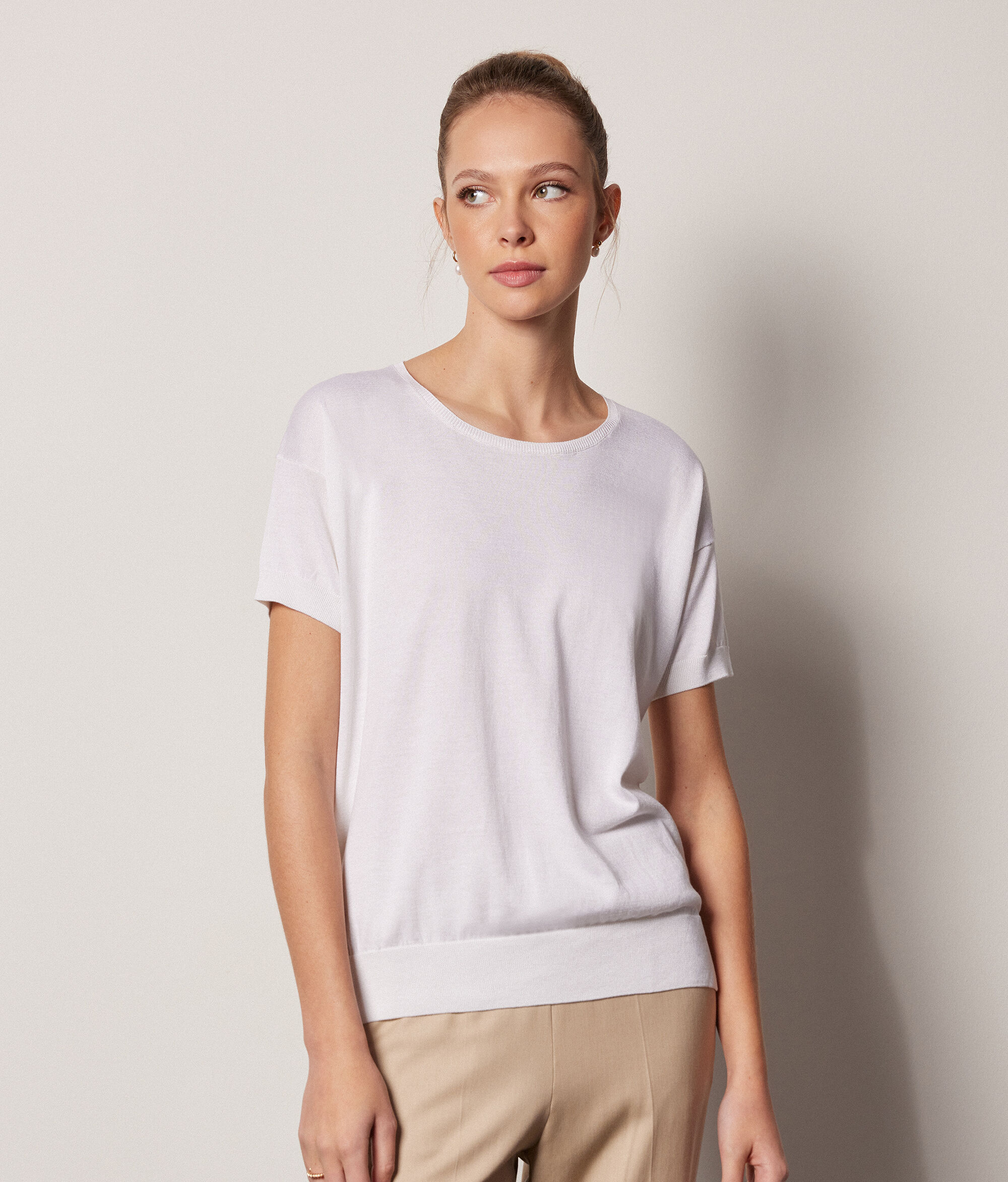 Silk and Cotton Crewneck Sweater