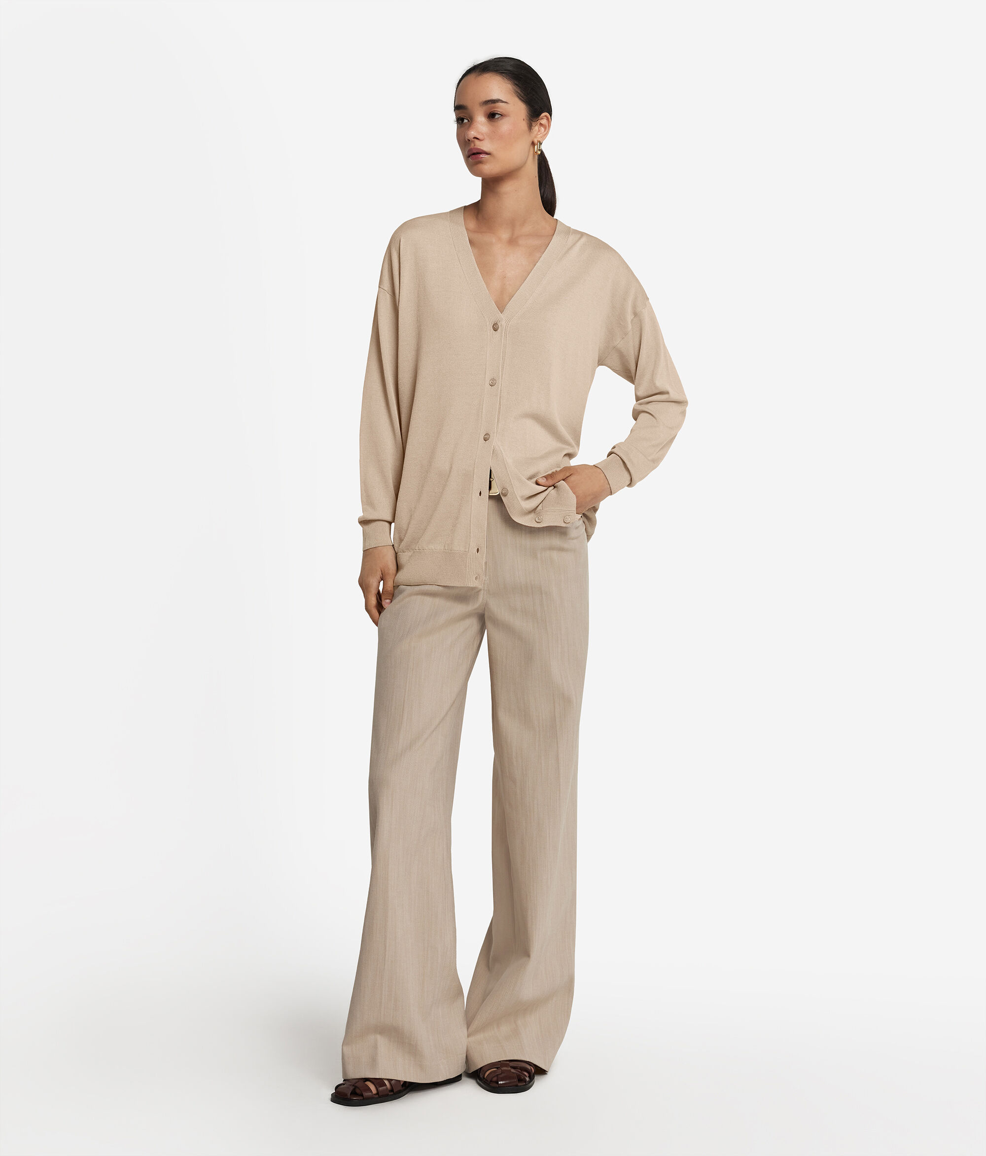 Кардиган из шелка и хлопка