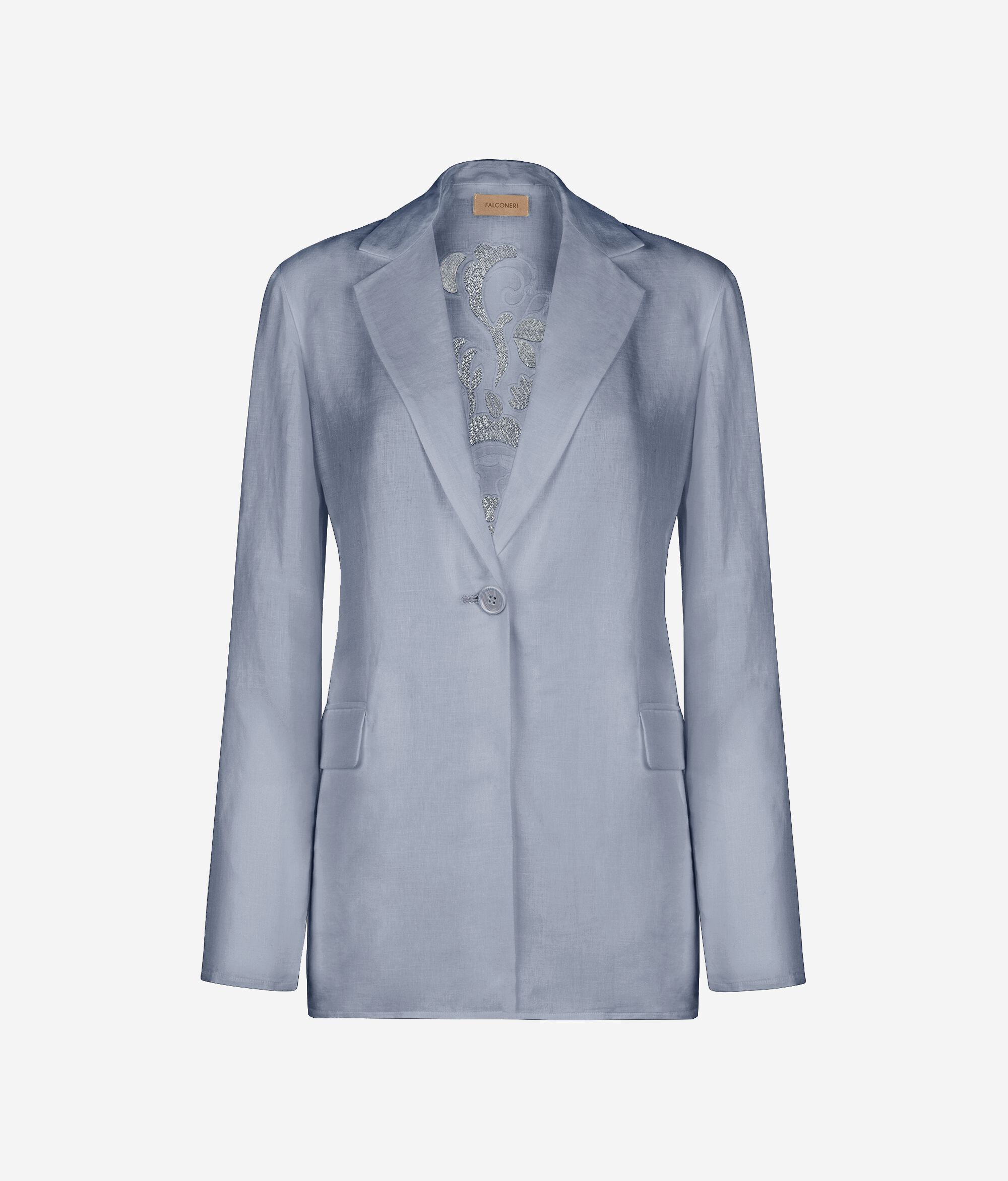 Жакет изо льна с вышивкой