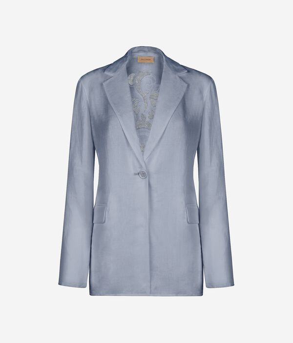 Жакет изо льна с вышивкой