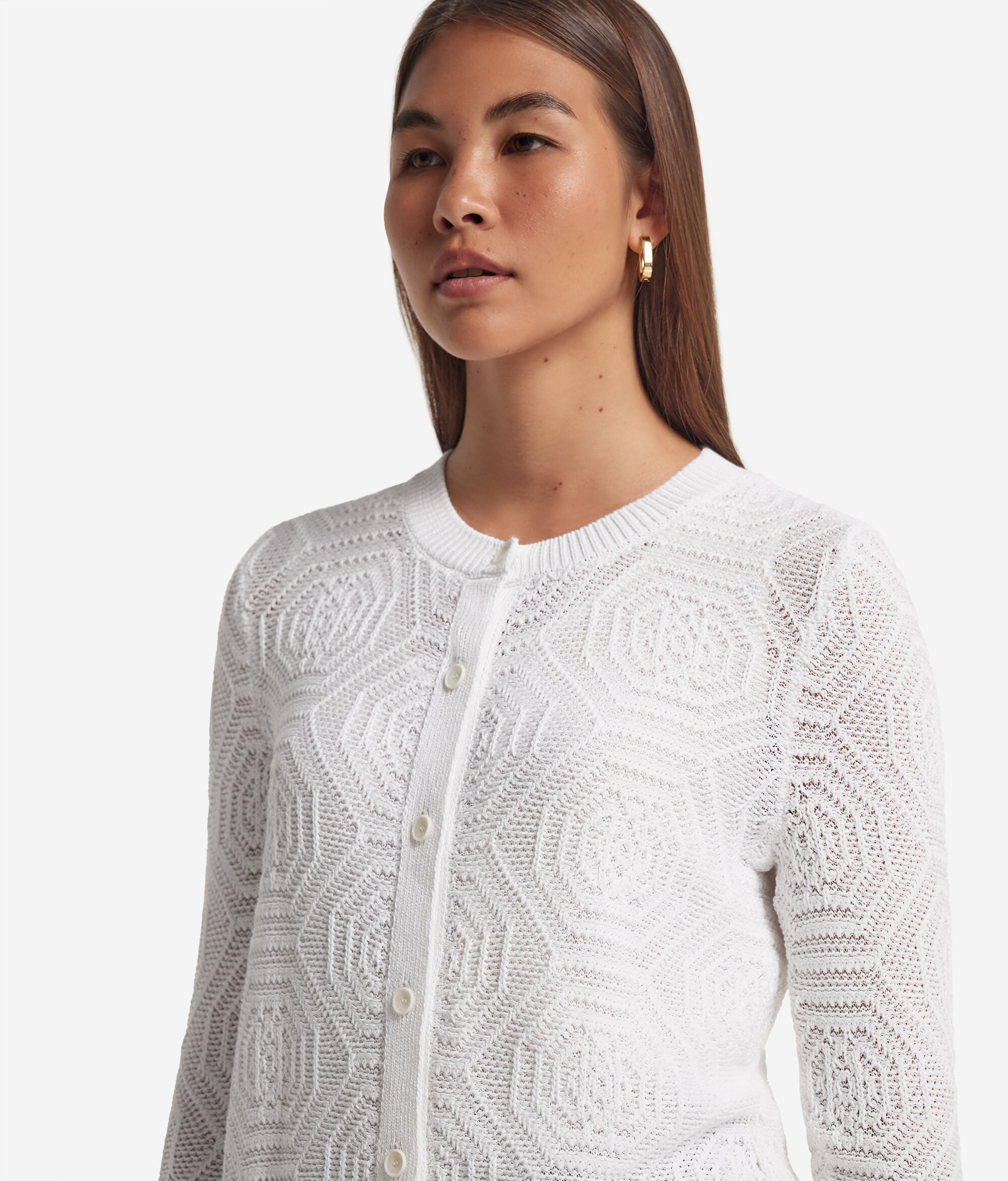 Cardigan with Geometric Design