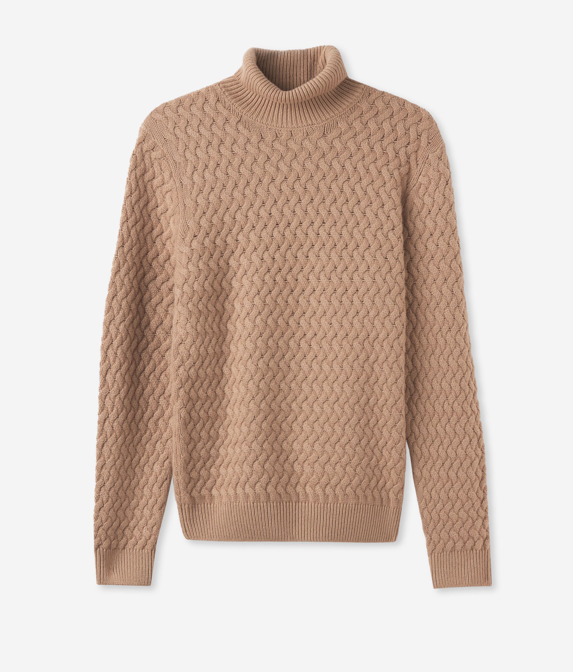 Ultrasoft Cashmere Purl Stitch Turtleneck