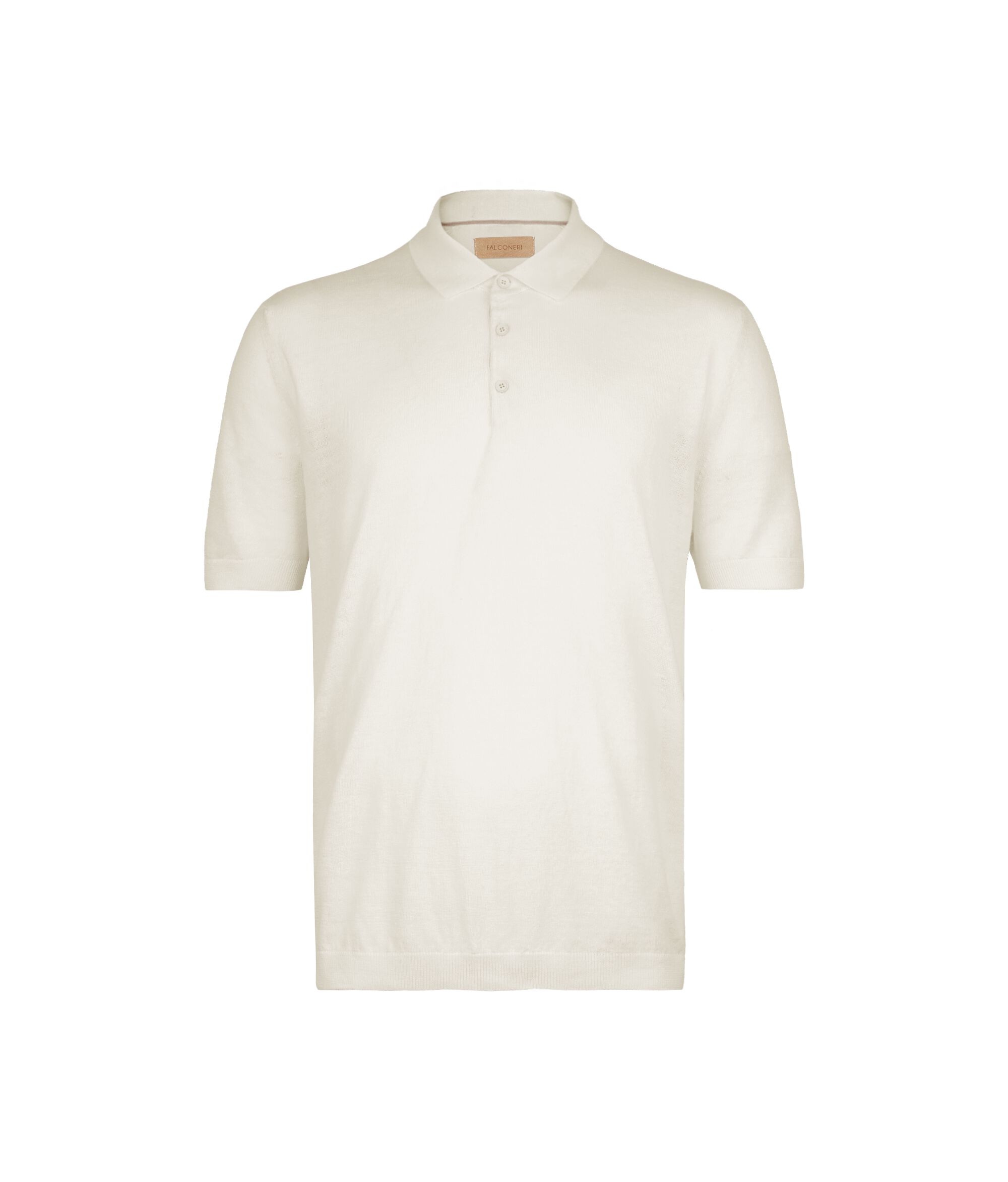 Poloshirt aus Leinen-Baumwollmischung mit kurzen Ärmeln