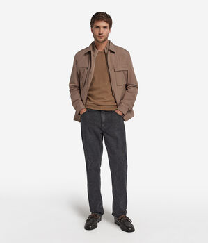 ファスナー付き テクニカルファブリック オーバーシャツ