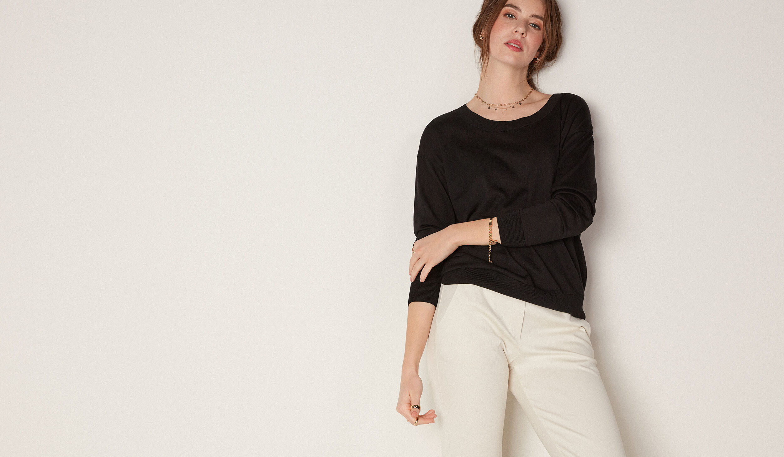 Silk and Cotton Crewneck Sweater