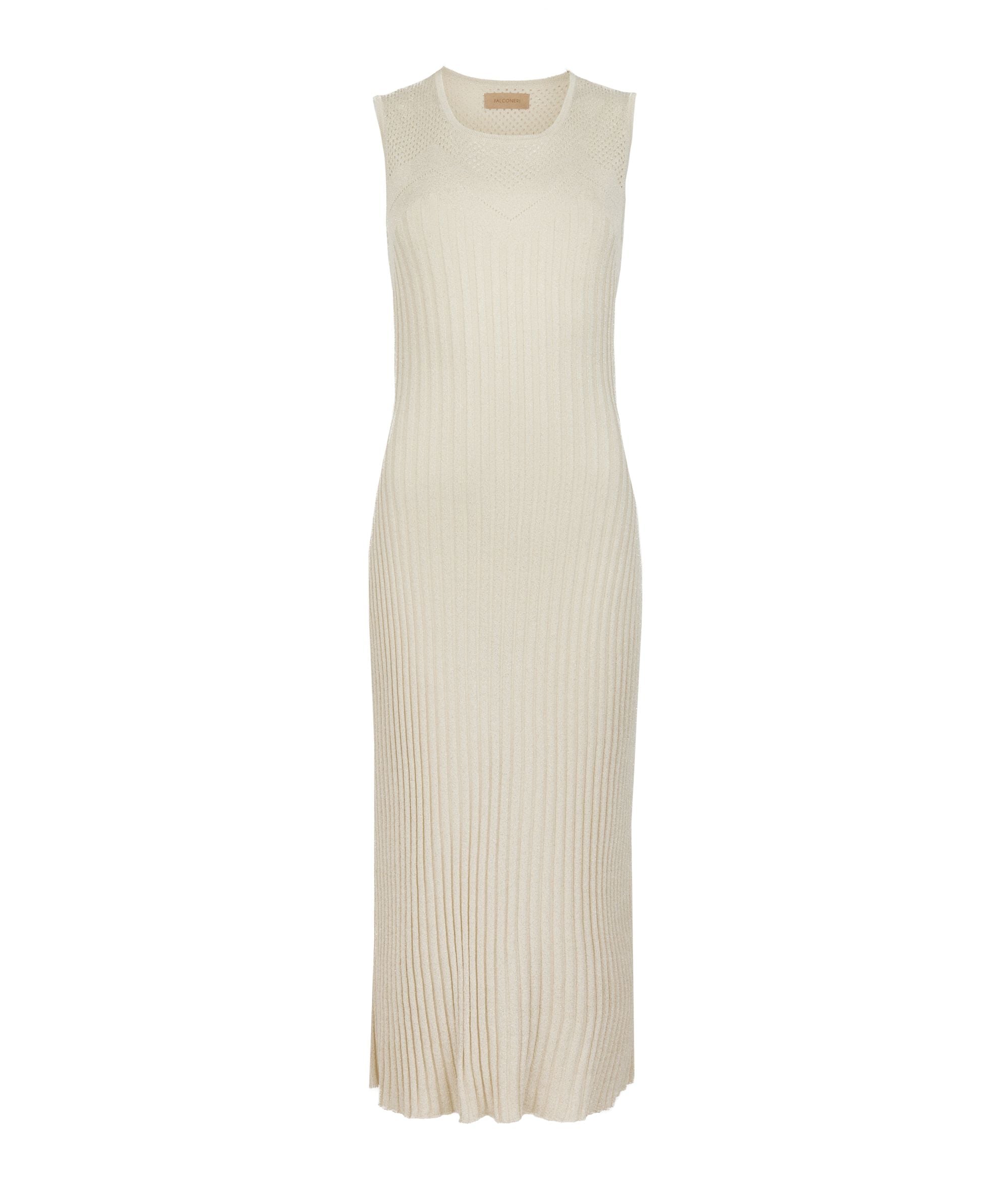 Lamé openwork bodice dress