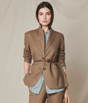 Cotton linen waffle jacket