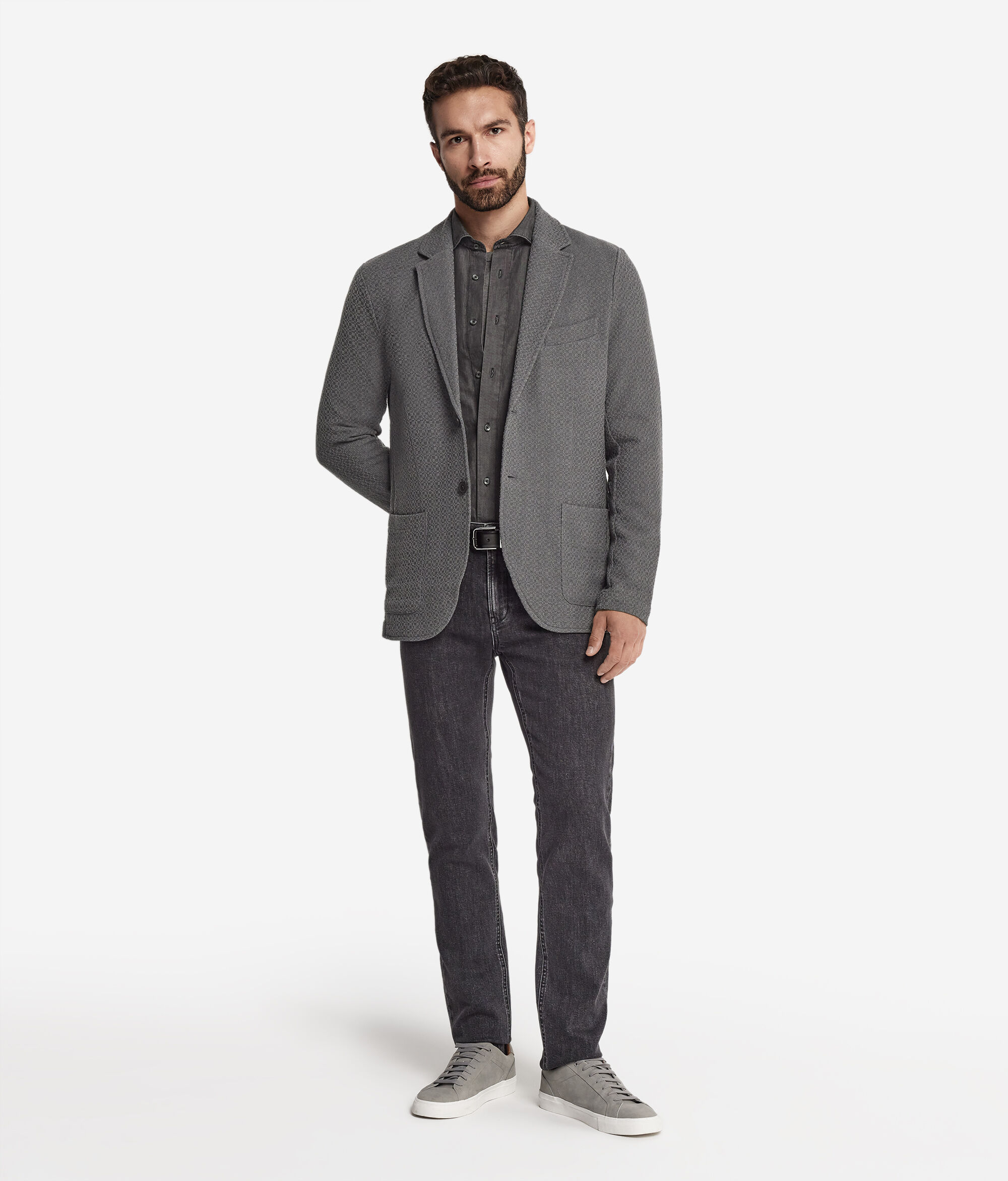 Wool Jersey Jacket in an Embossed Effect