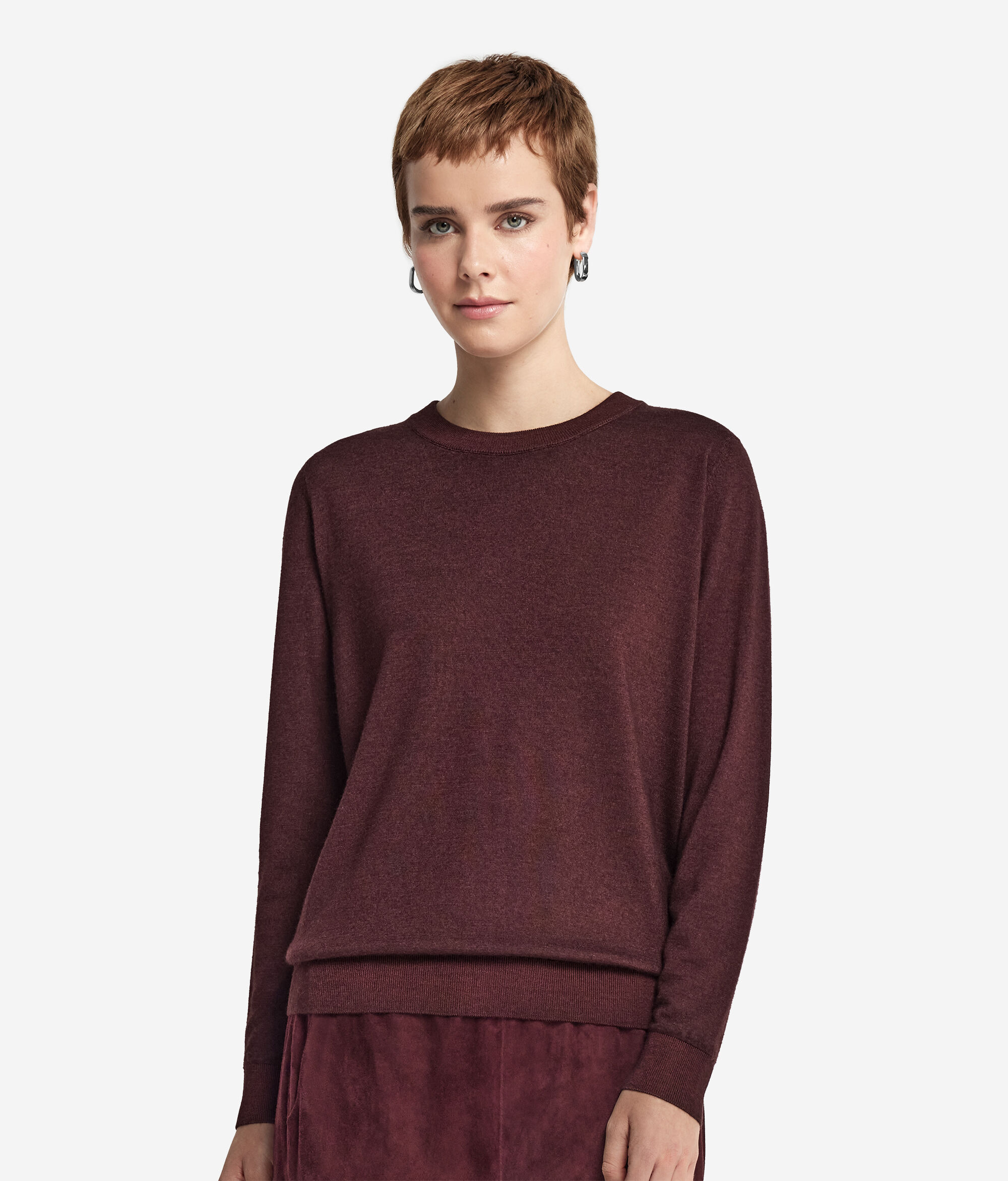 Jersey con cuello redondo de cashmere ultrafine