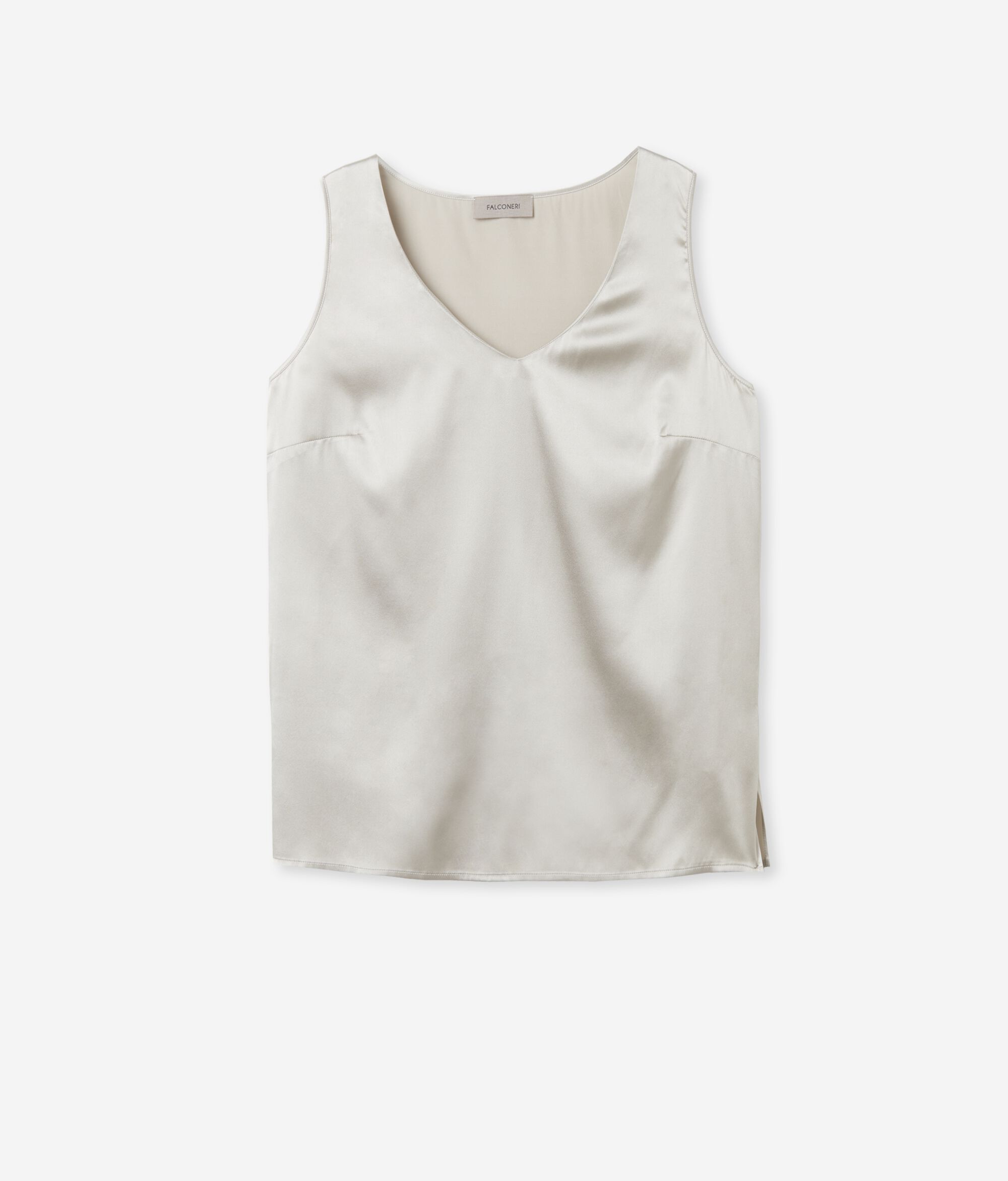 Seiden-Tanktop mit V-Ausschnitt