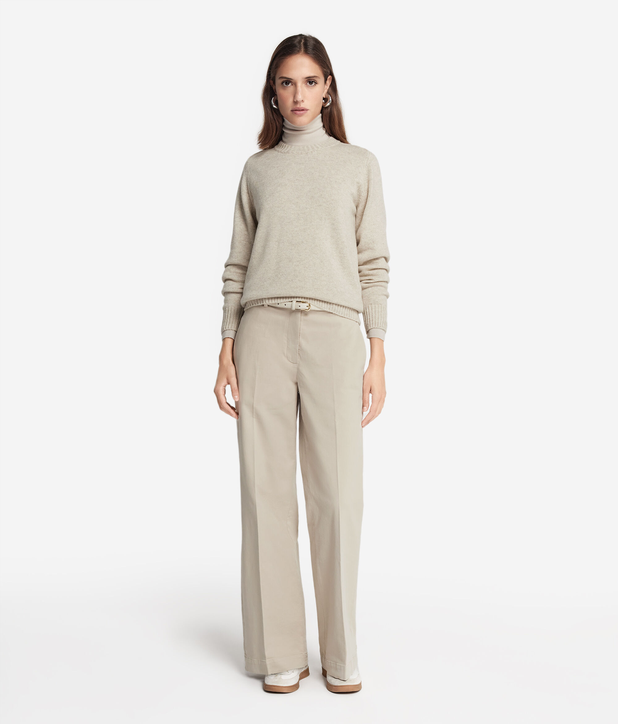 Rundhalspullover aus Kaschmir Ultrasoft mit Sattelschulter