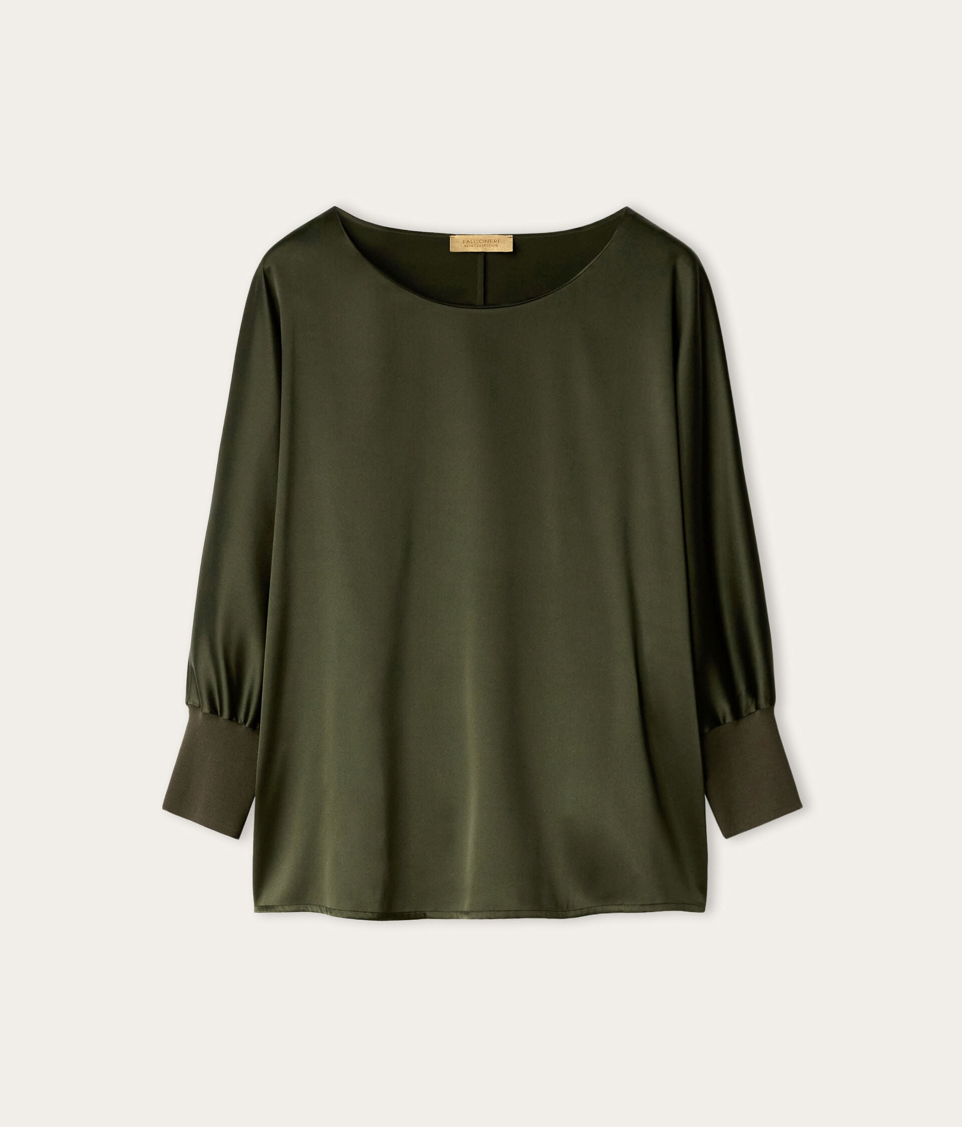 Round-Neck Silk Satin Jumper