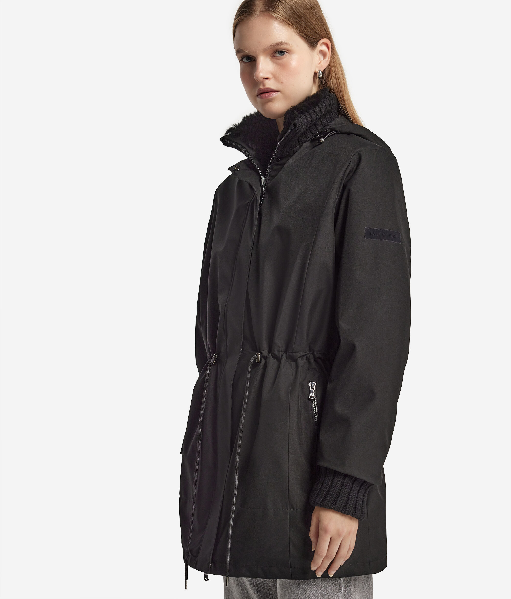 Двусторонняя парка с подкладкой из кроличьего меха