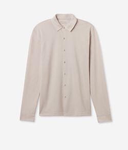 Camicia a Maniche Lunghe in Piquet di Cotone Seta