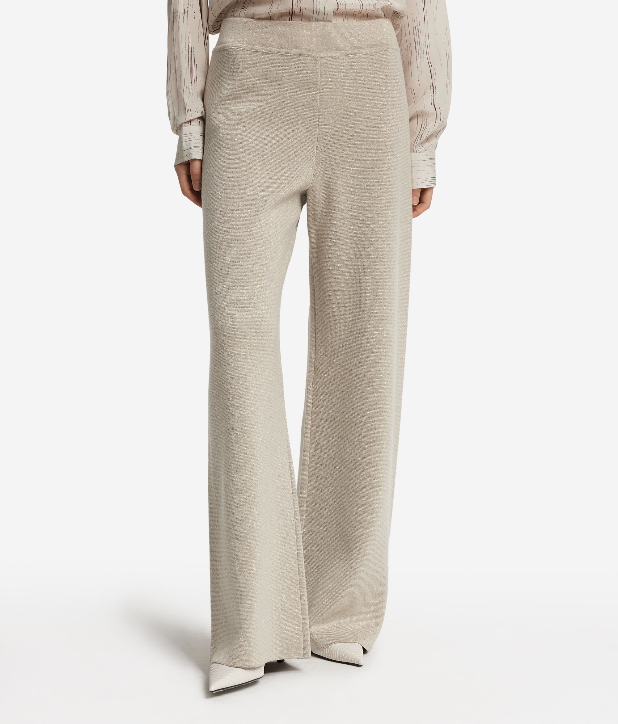 Широкие брюки из шерсти с ламе