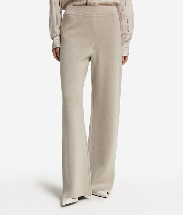 Широкие брюки из шерсти с ламе