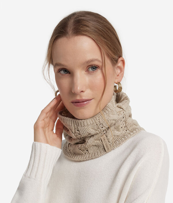 Шарф-снуд с «косами» из шерсти с эффектом ламе