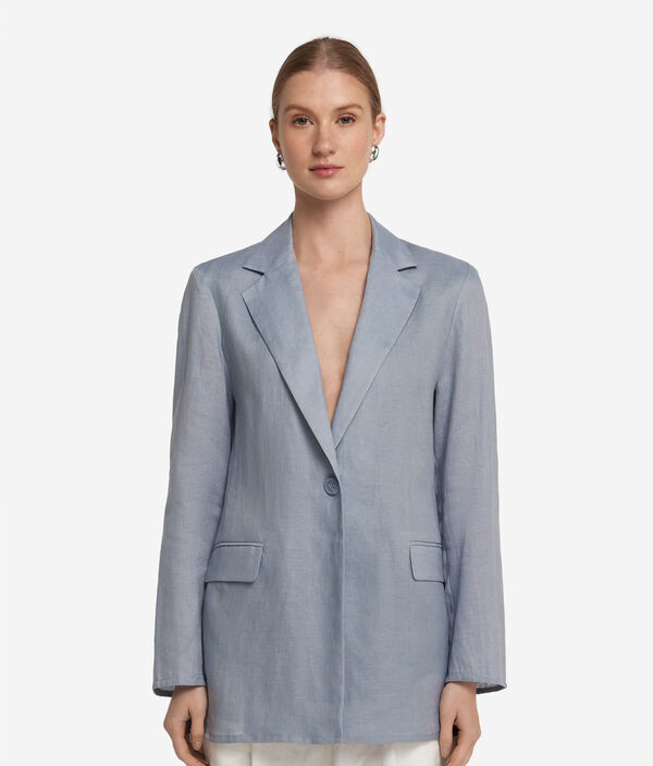 Жакет изо льна с вышивкой