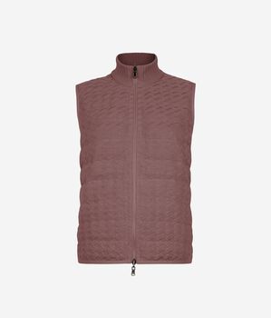 Dwustronny bezrękawnik puchowy z kaszmiru o tkanym splocie