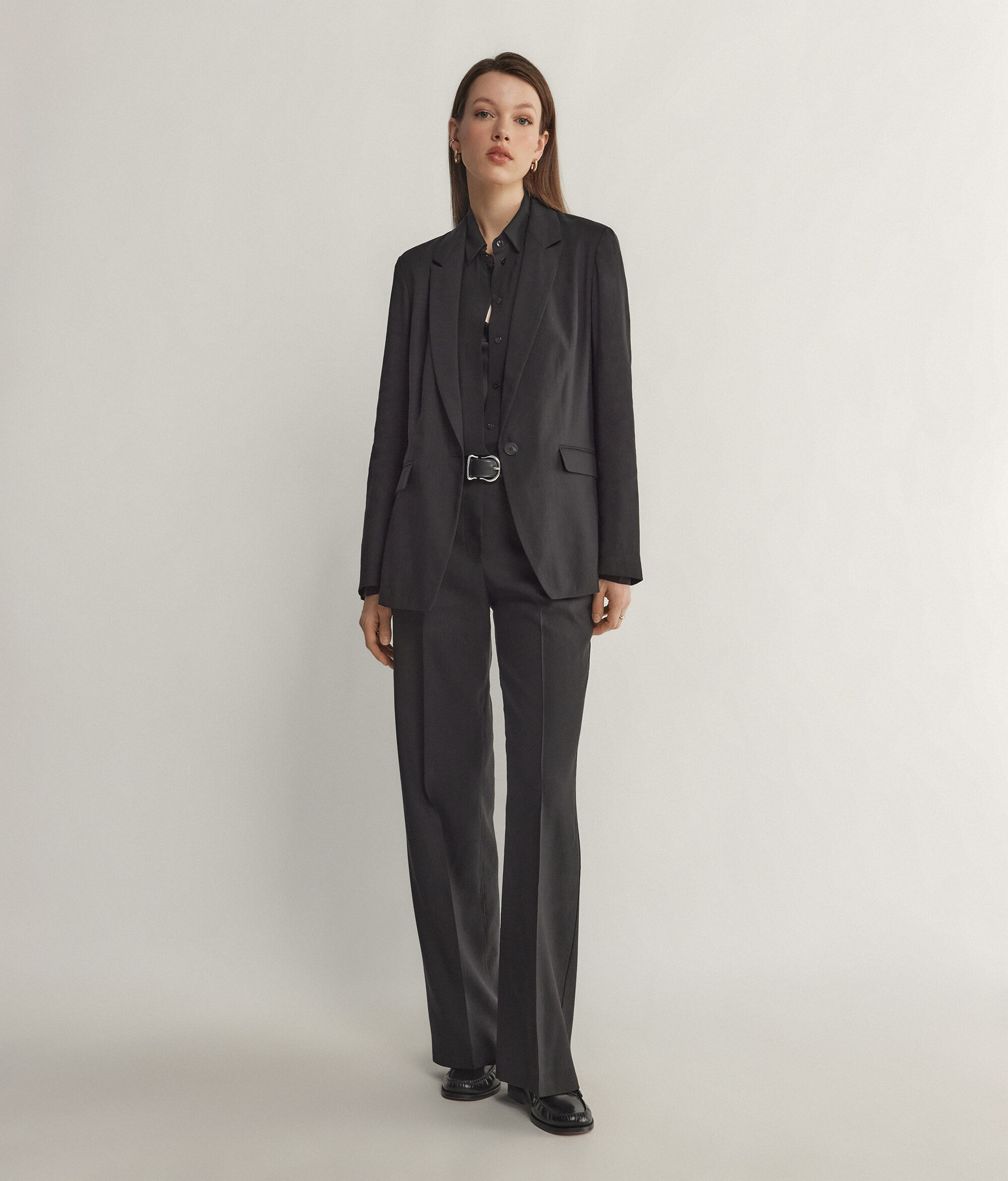 Linen Viscose Single-Breasted Jacket