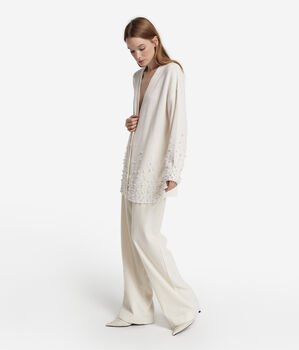 Cardigan con perle in Cashmere Ultrasoft